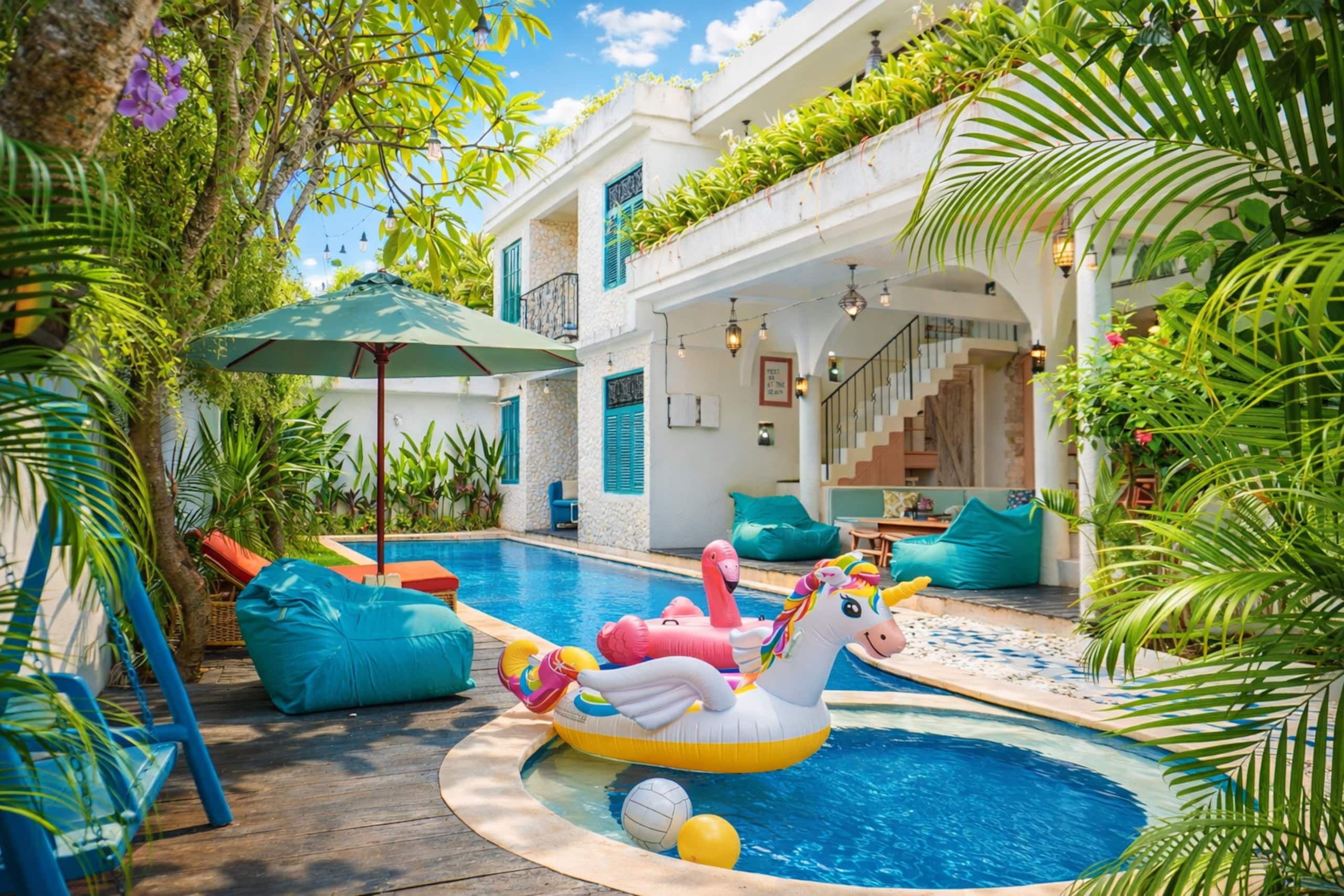 Villa Tyche Luxury 4BR Walk to beach & eat street