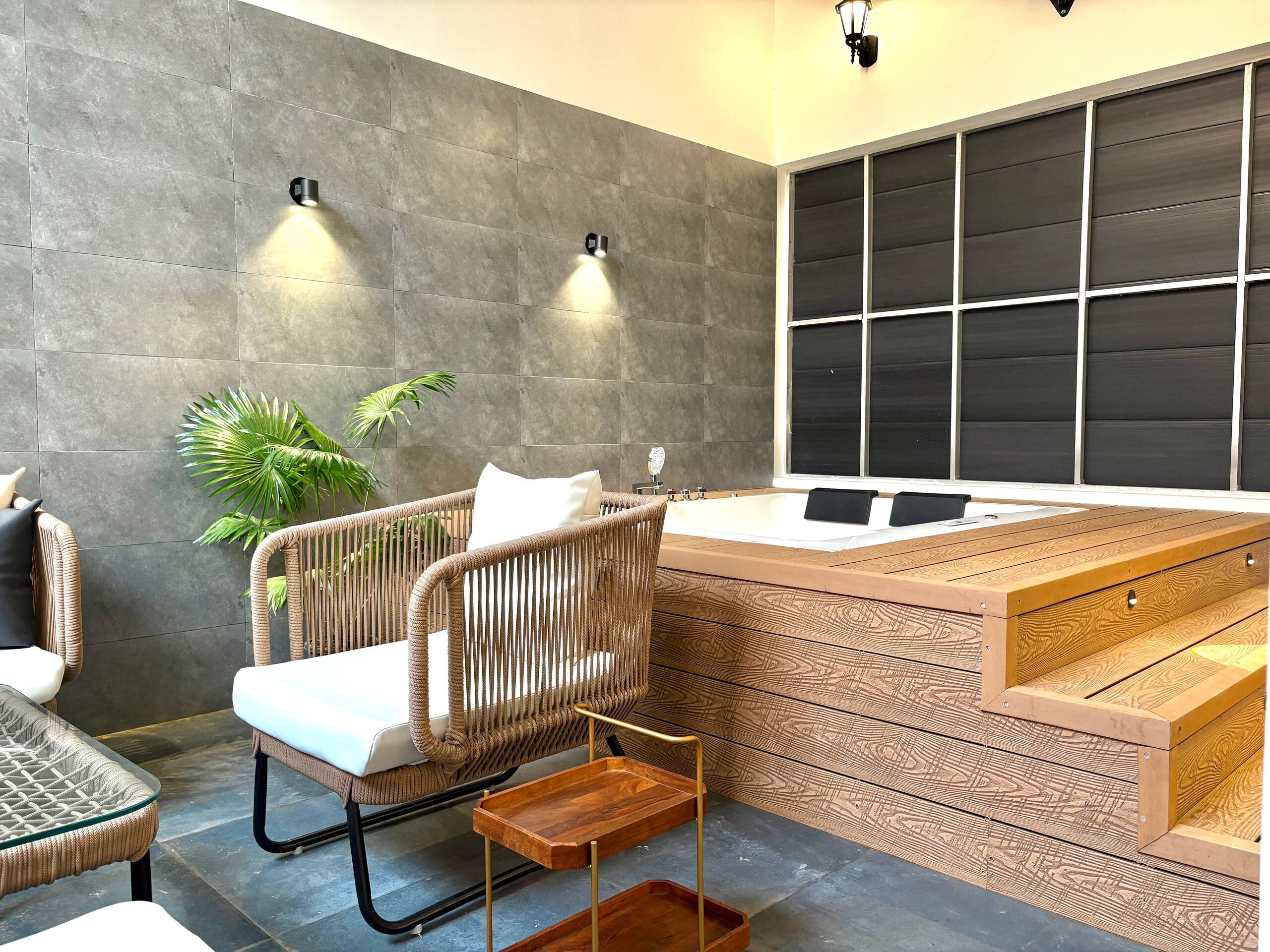 Romantic Jacuzzi 1BHK Candolim | Mirashya UG10 33