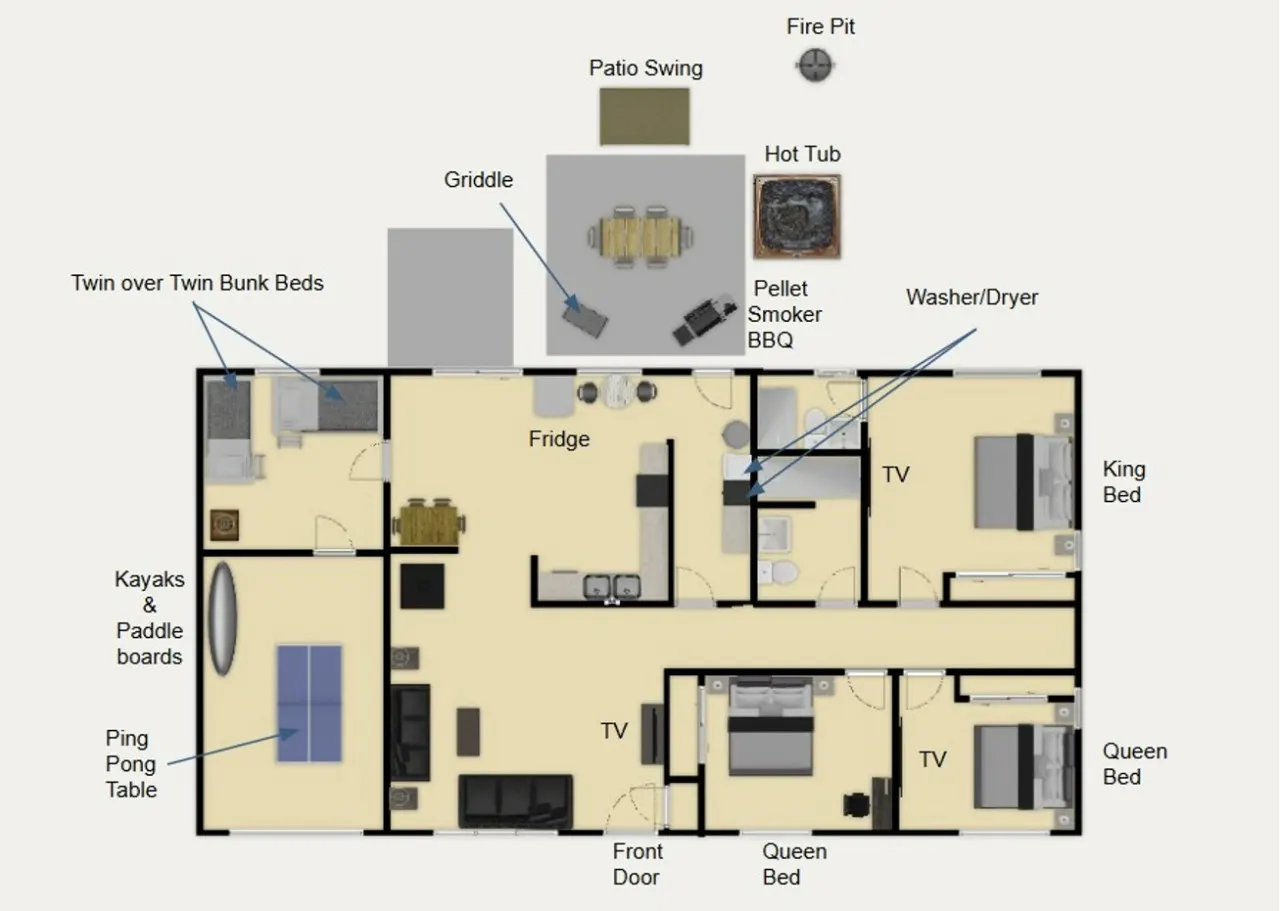 Hot Tub, Kayaks, Grill, Fire Pit, Pet Friendly, Ping Pong, W/D, Brkfst, Sleeps 12 6