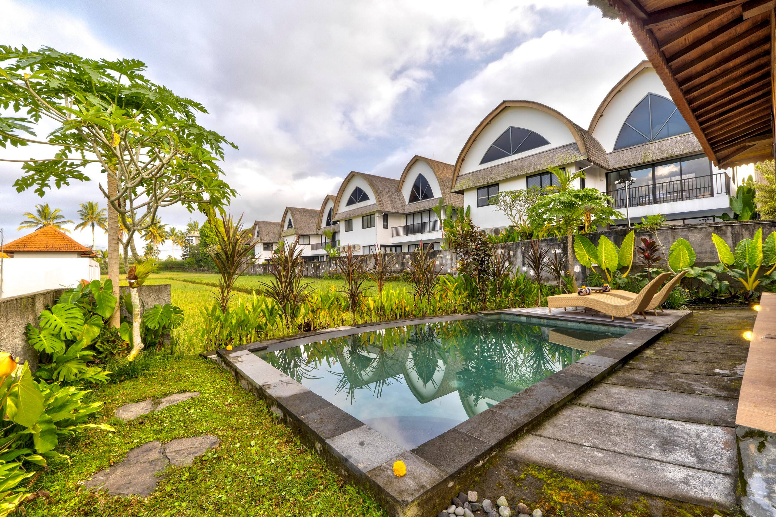Private pool villa with rice field view near Ubud 25