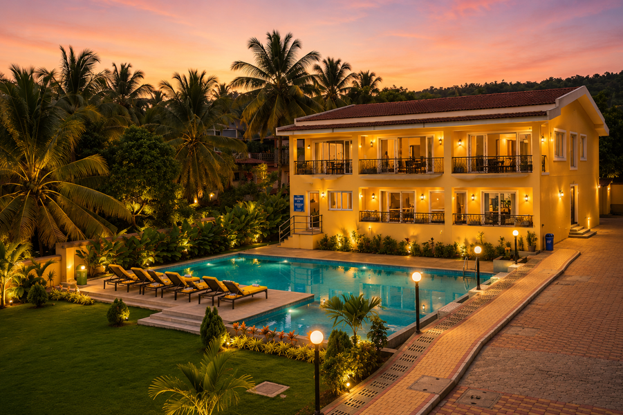 Lush Elite | Stylish 1BHK | Pool & Gym• Candolim