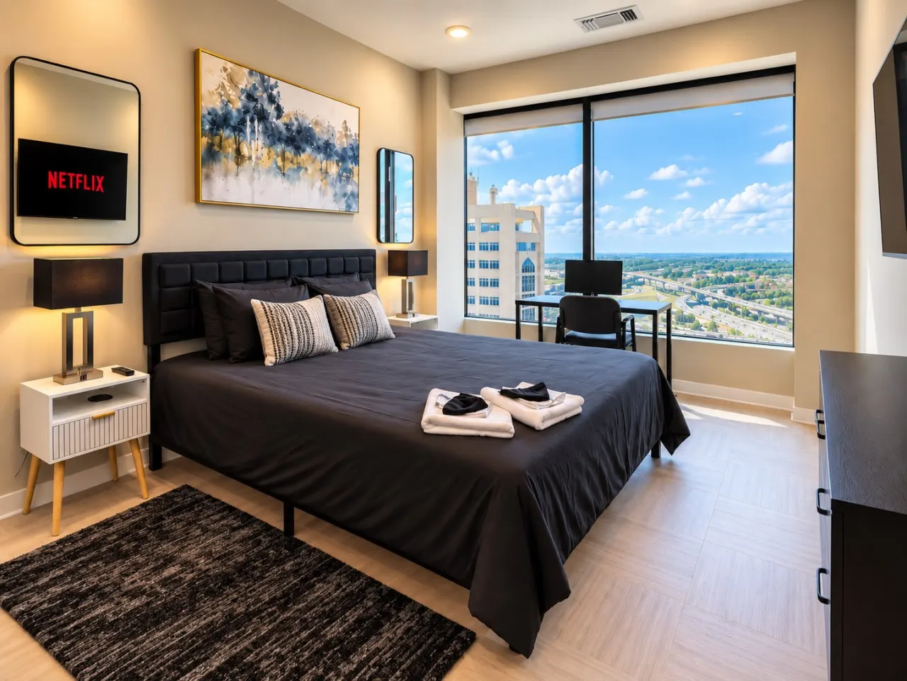 Downtown View Retreat 3BR 2 Kings 4
