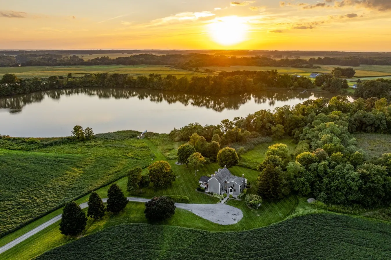 Langford Creek Farm Riverfront, Sunset Views