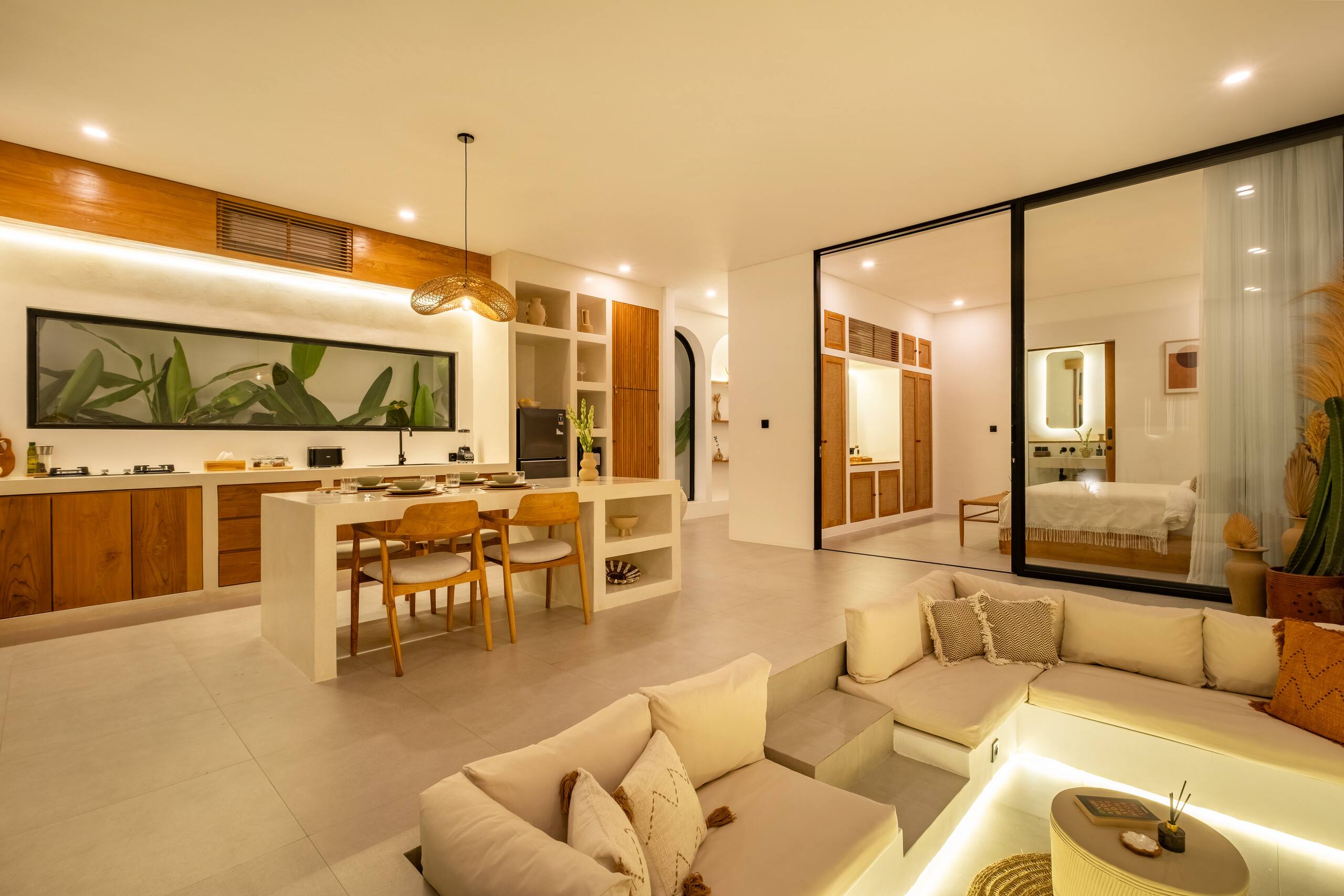 Stylish 1BR Retreat with Sunken Living Room & Pool 8