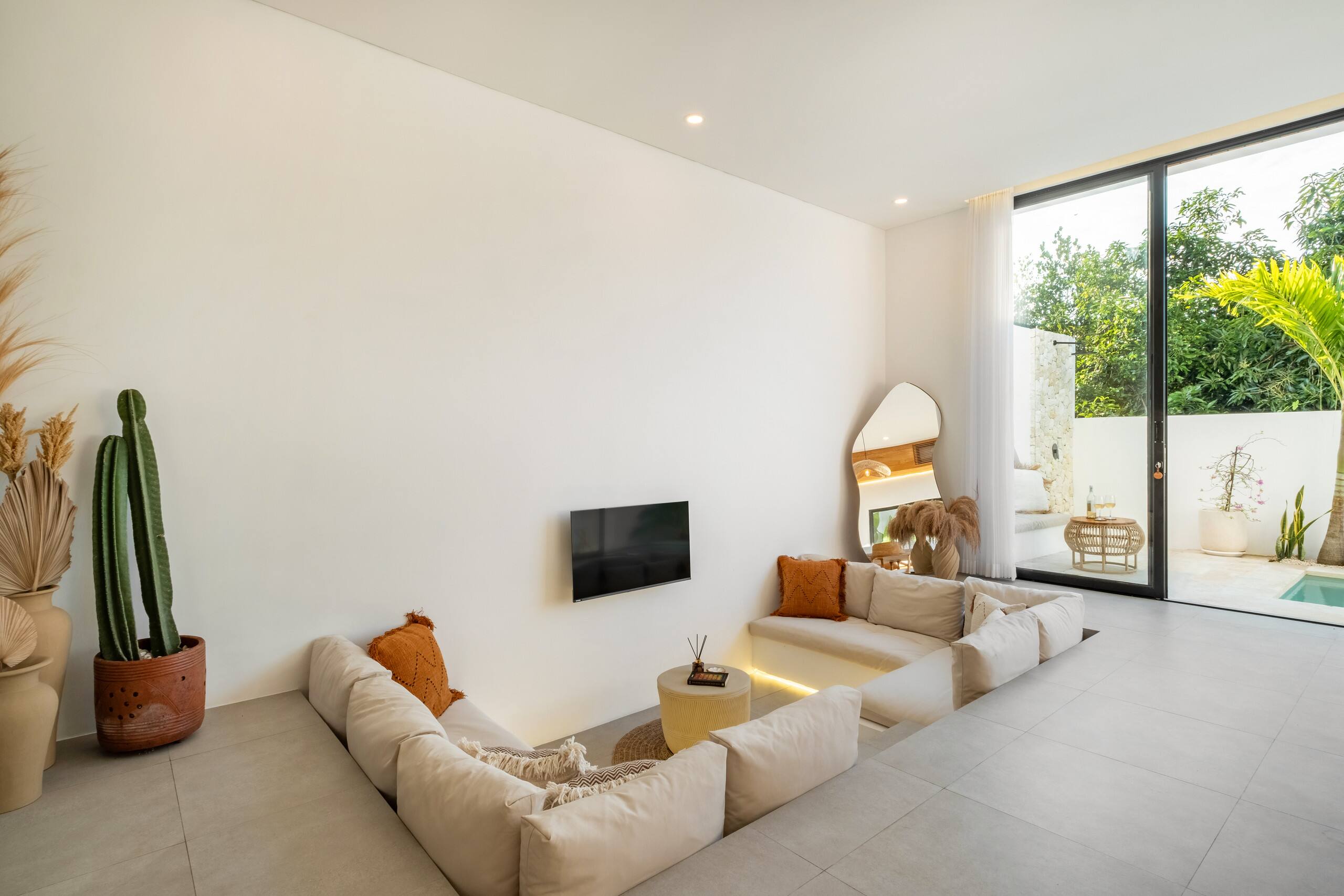 Stylish 1BR Retreat with Sunken Living Room & Pool 10