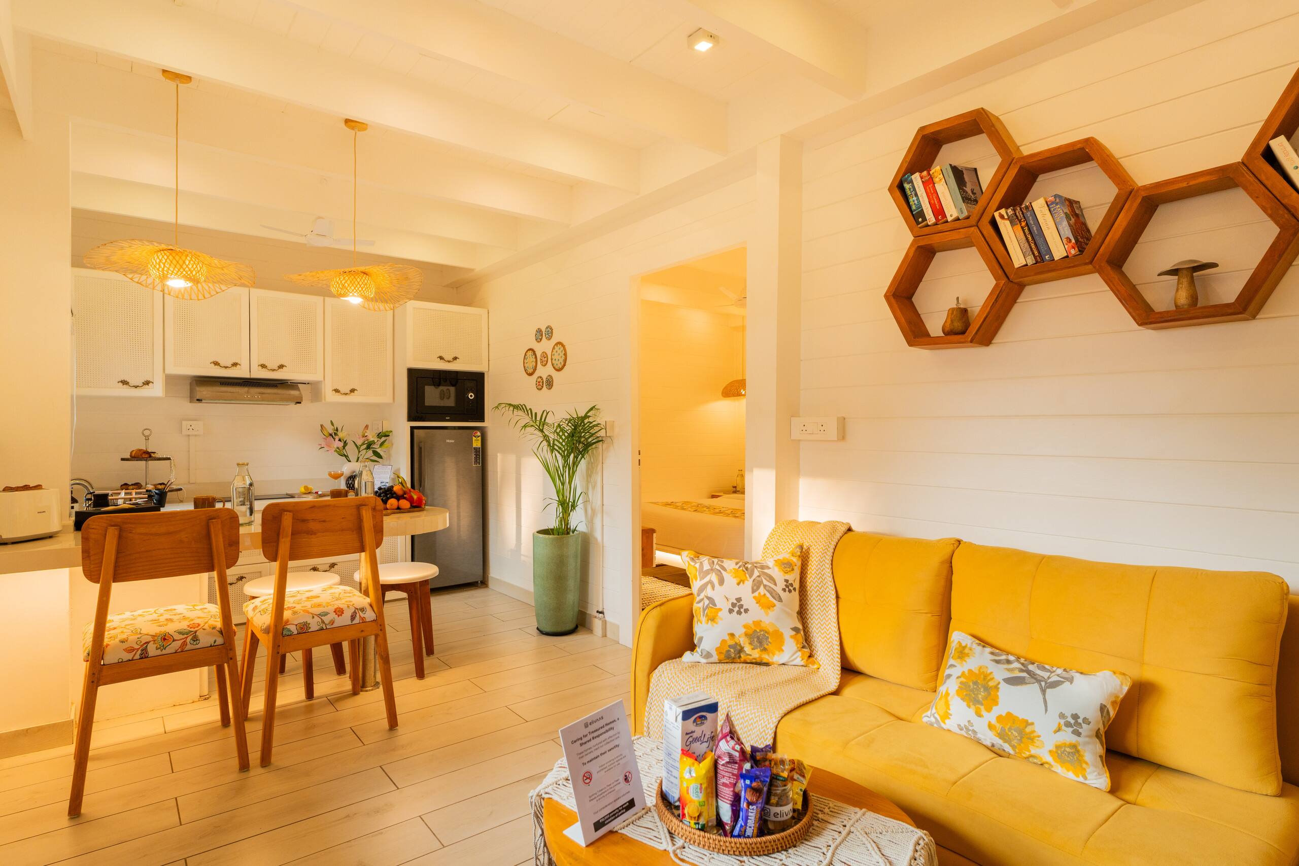 1-BHK Beachside Cottage with Boho Interiors 13