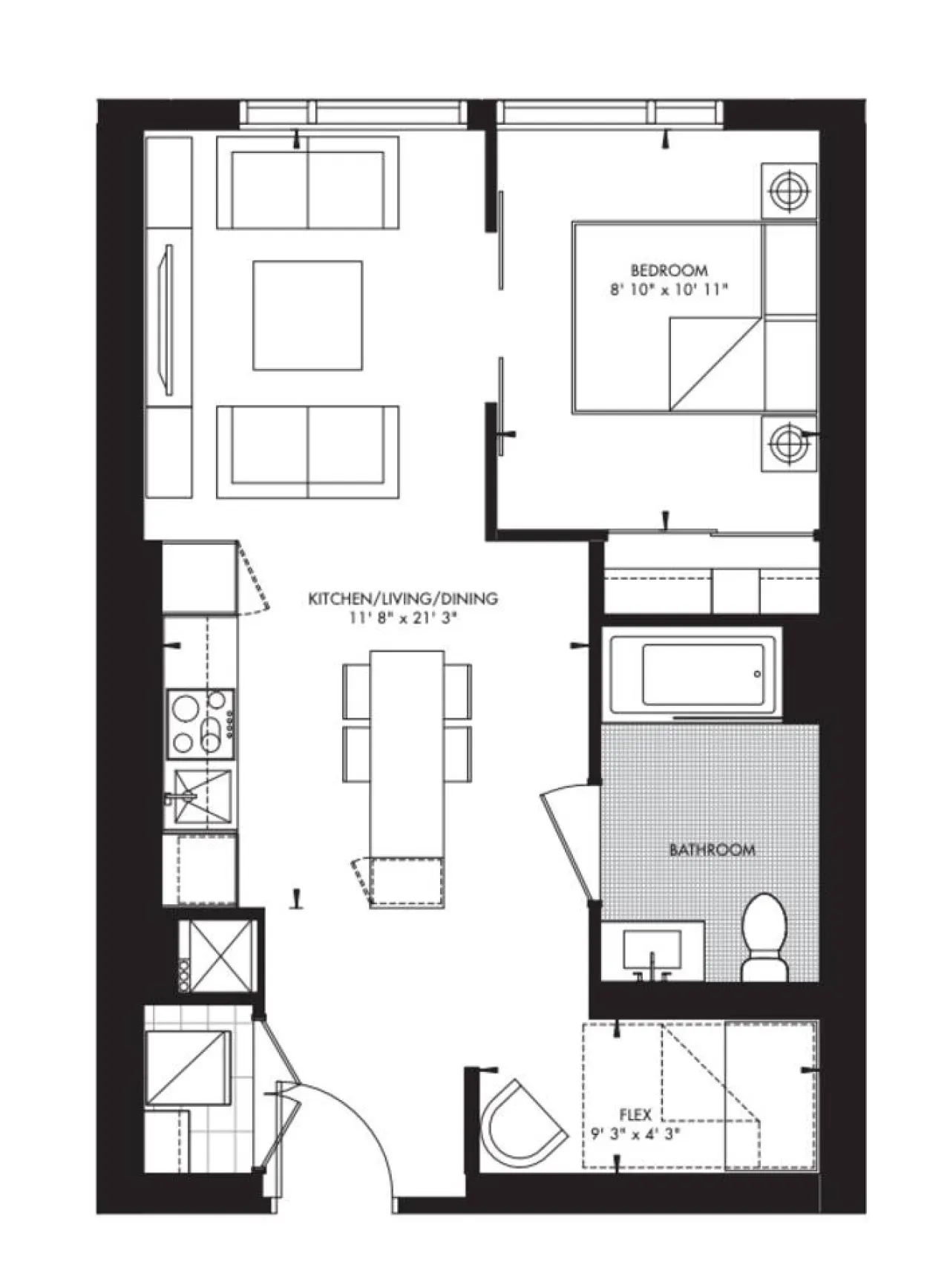 Modern 1BR+Den Steps to Bloor 5
