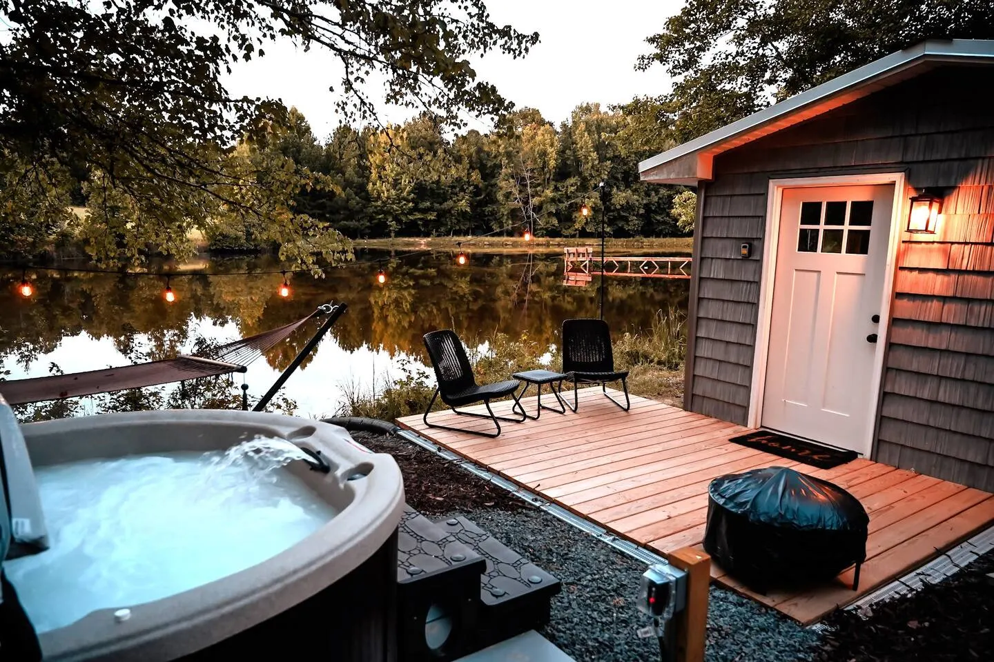 25-Acre Oxford Retreat Waterfront Cabin + Hot Tub 6