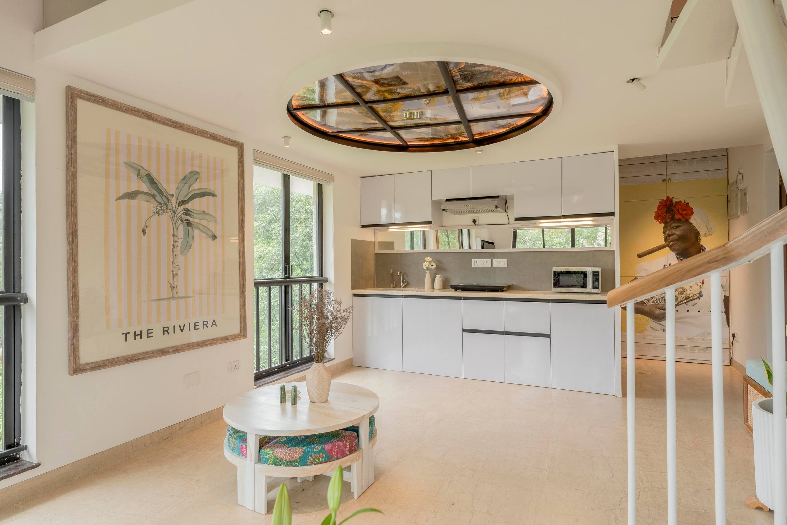 600 sq ft studio in the heart of Siolim with pool 19