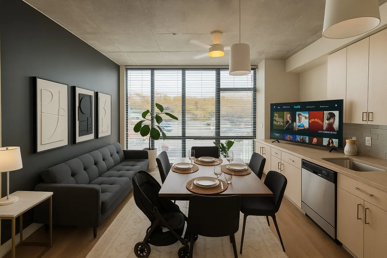 Elegant 2BR High-Rise Stay Downtown Birmingham S 1