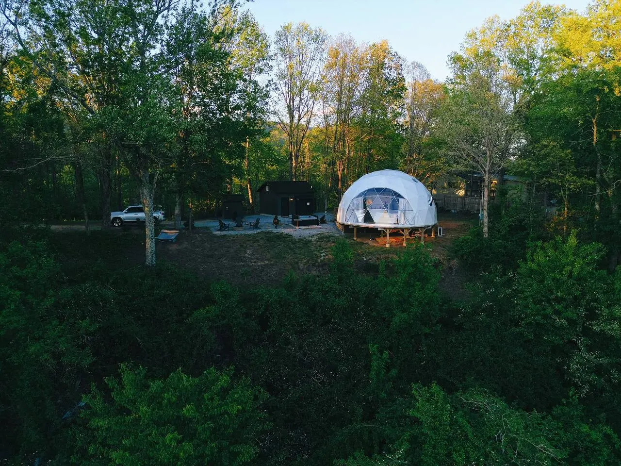 Asheville Luxury Glamping Dome Mtn View, Hot Tub 6
