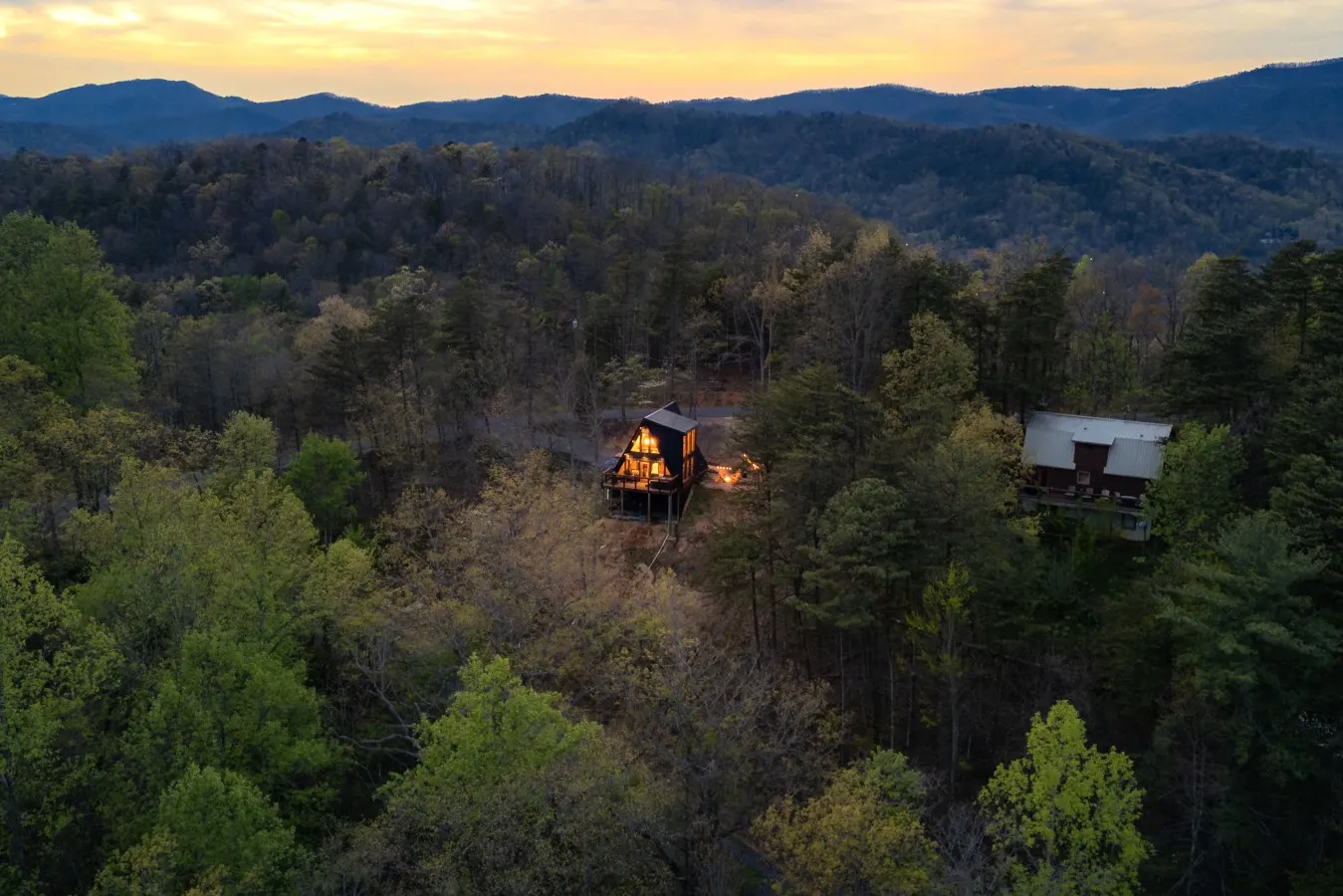 Romantic Smoky Mtn A Frame Hot Tub Views Fire Pit 3