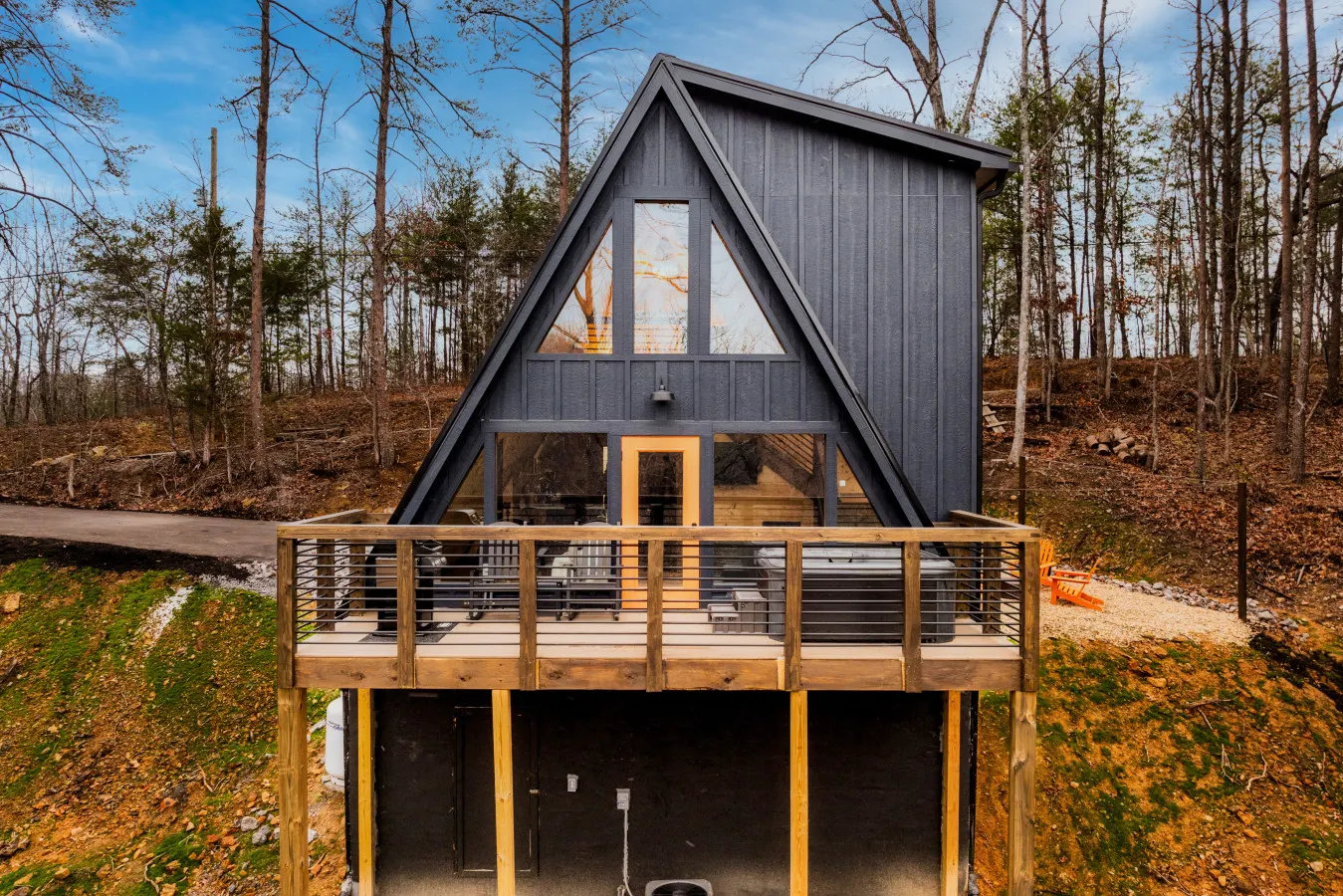 Romantic Smoky Mtn A Frame Hot Tub Views Fire Pit 7