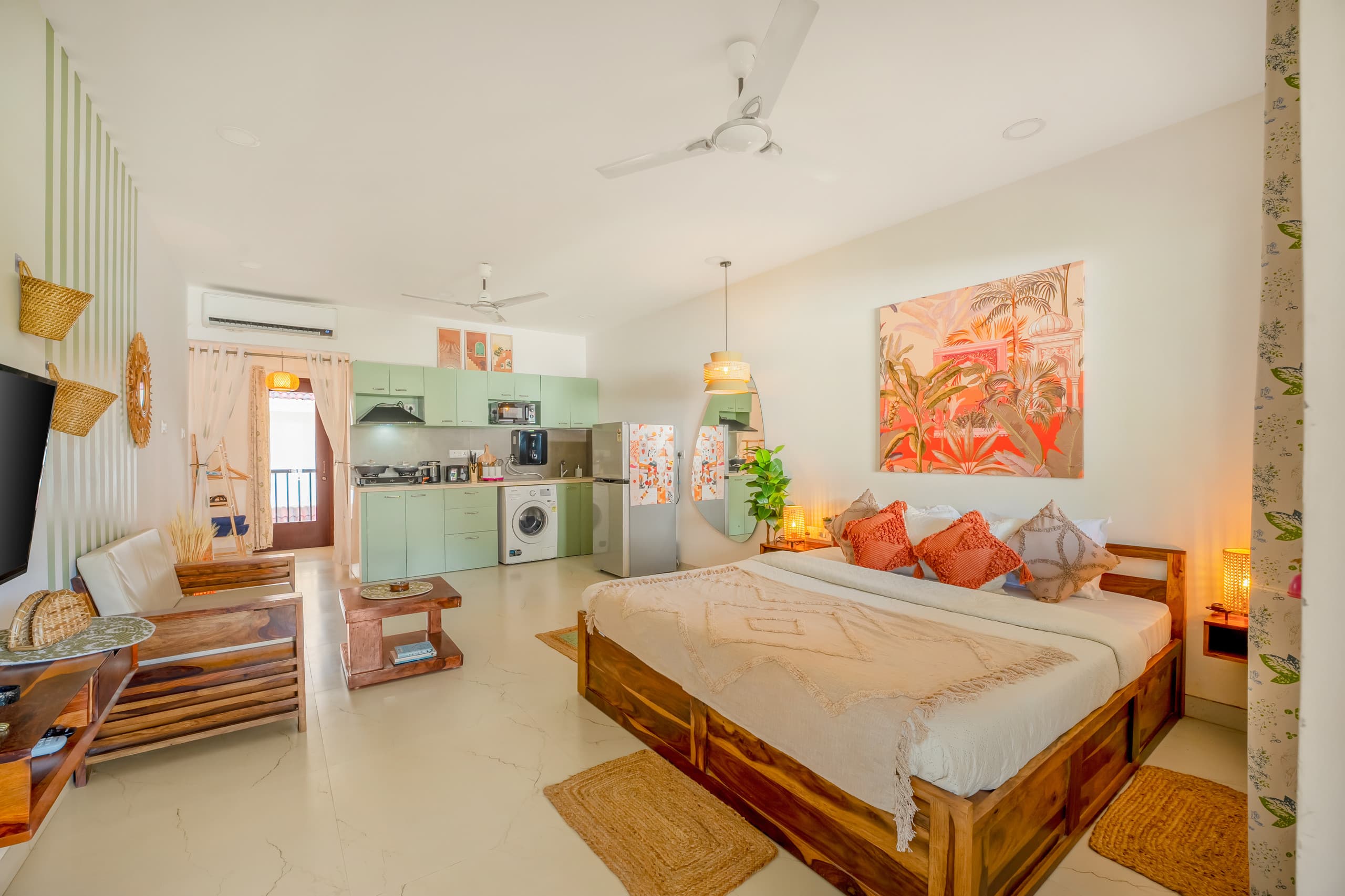 Artsy 1BR in Siolim|Pool, Balcony, Parking, Garden 10