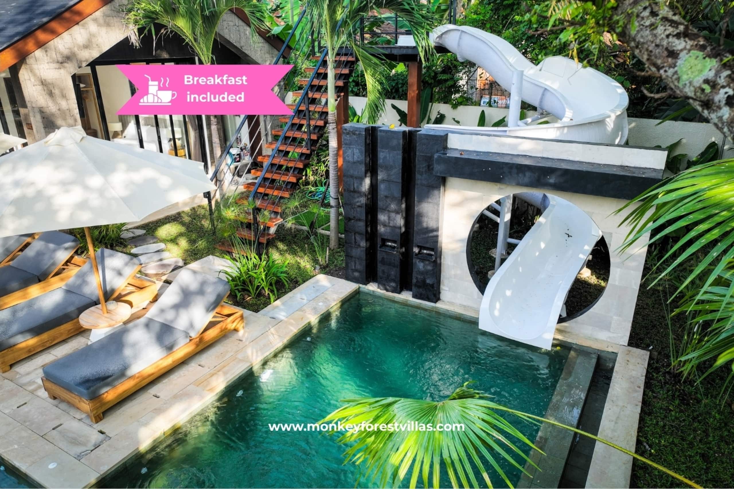 12BD Jungle retreat: slide, gym, spa, sauna, yoga
