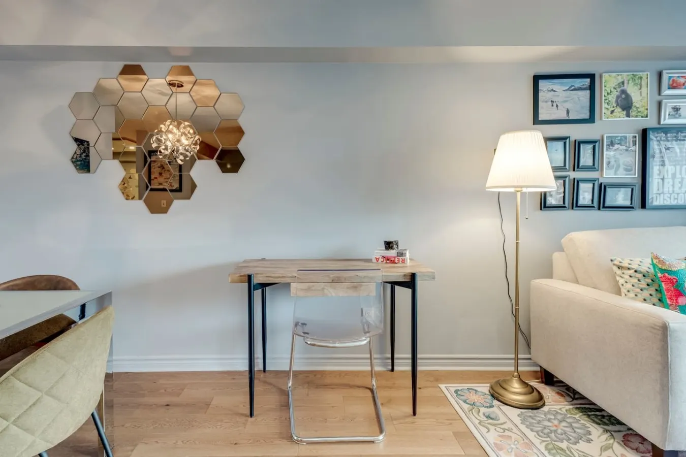 Stylish 1BR Condo Large Home Office City Views 8
