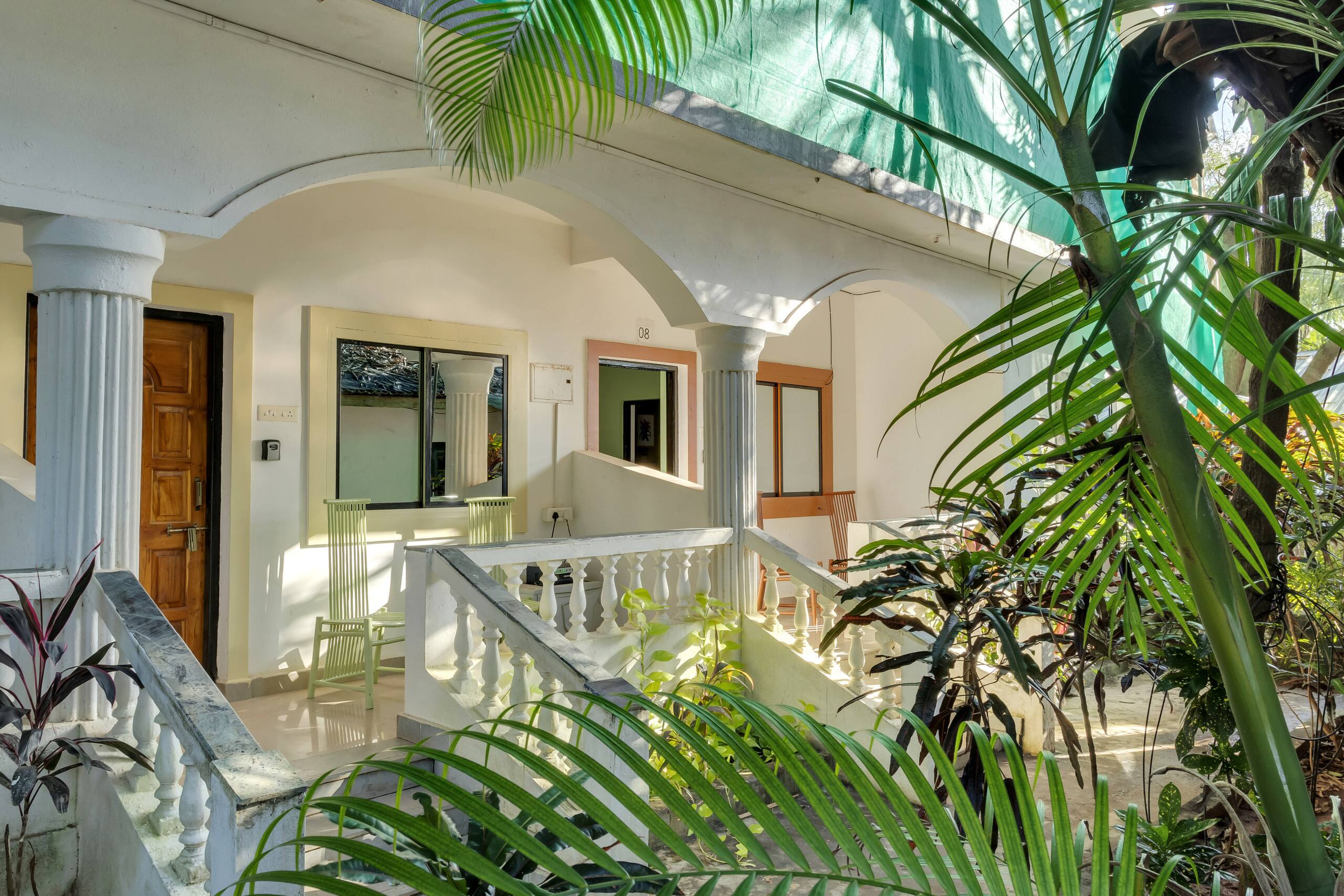 Green View 1BR with Pool 1min Walk to Morjim Beach 12