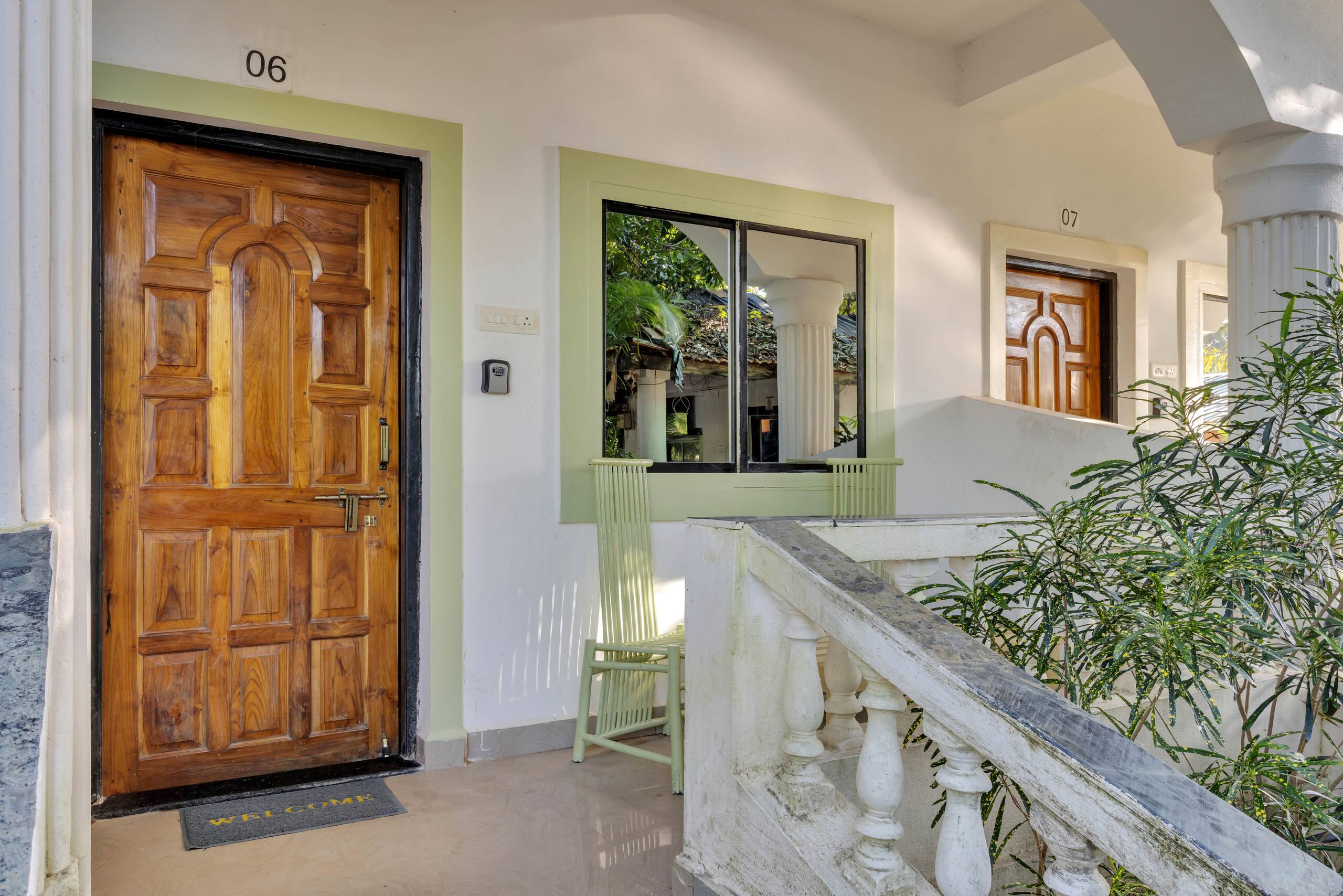 Green View 1BR with Pool 1min Walk to Morjim Beach 15