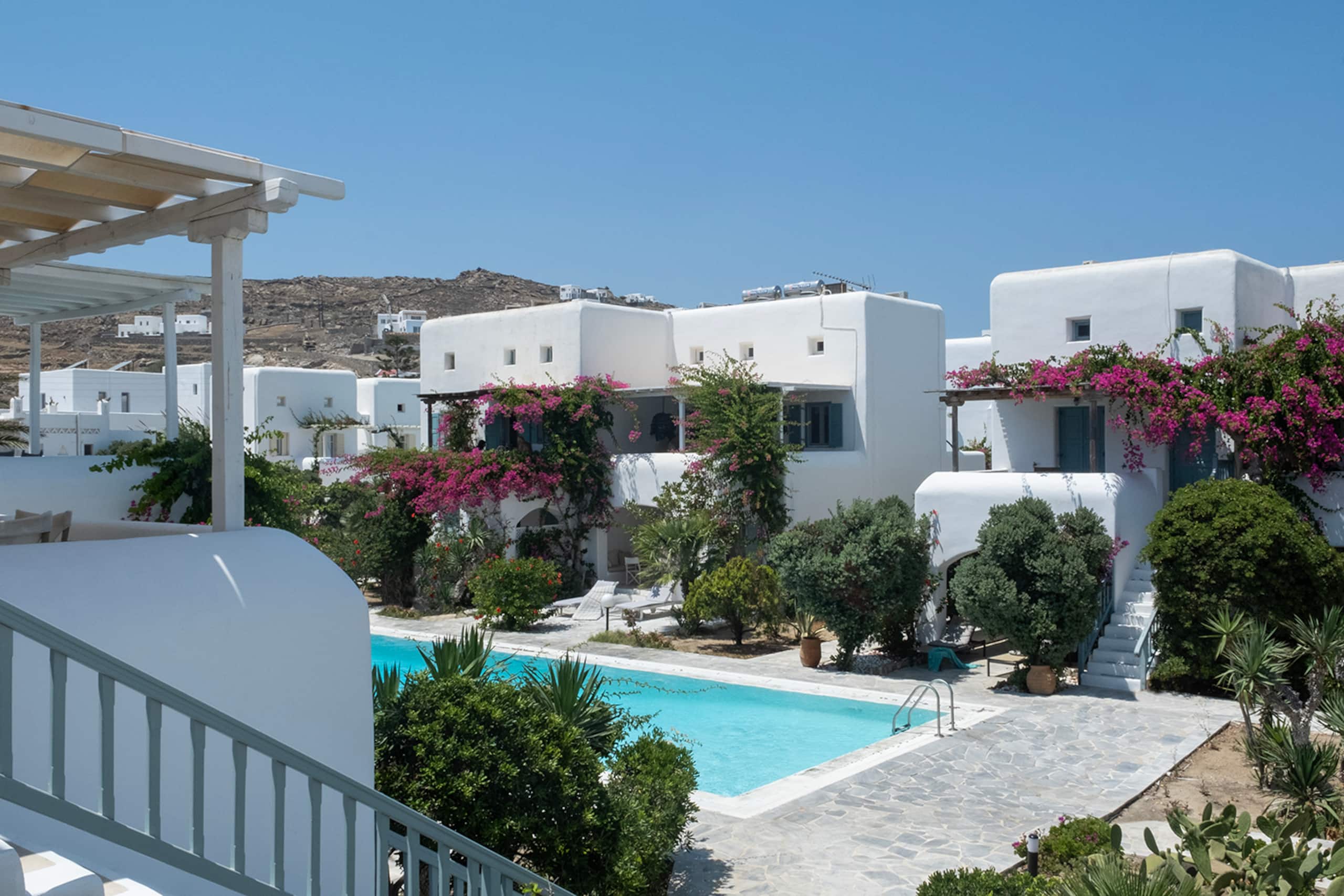 Mykonian Style Pool House 6 w Night Security Guard 24