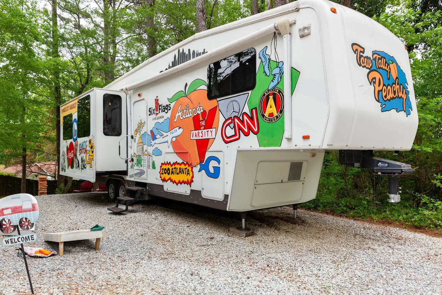 Cozy RV with Fireplace, Grill & Patio 11