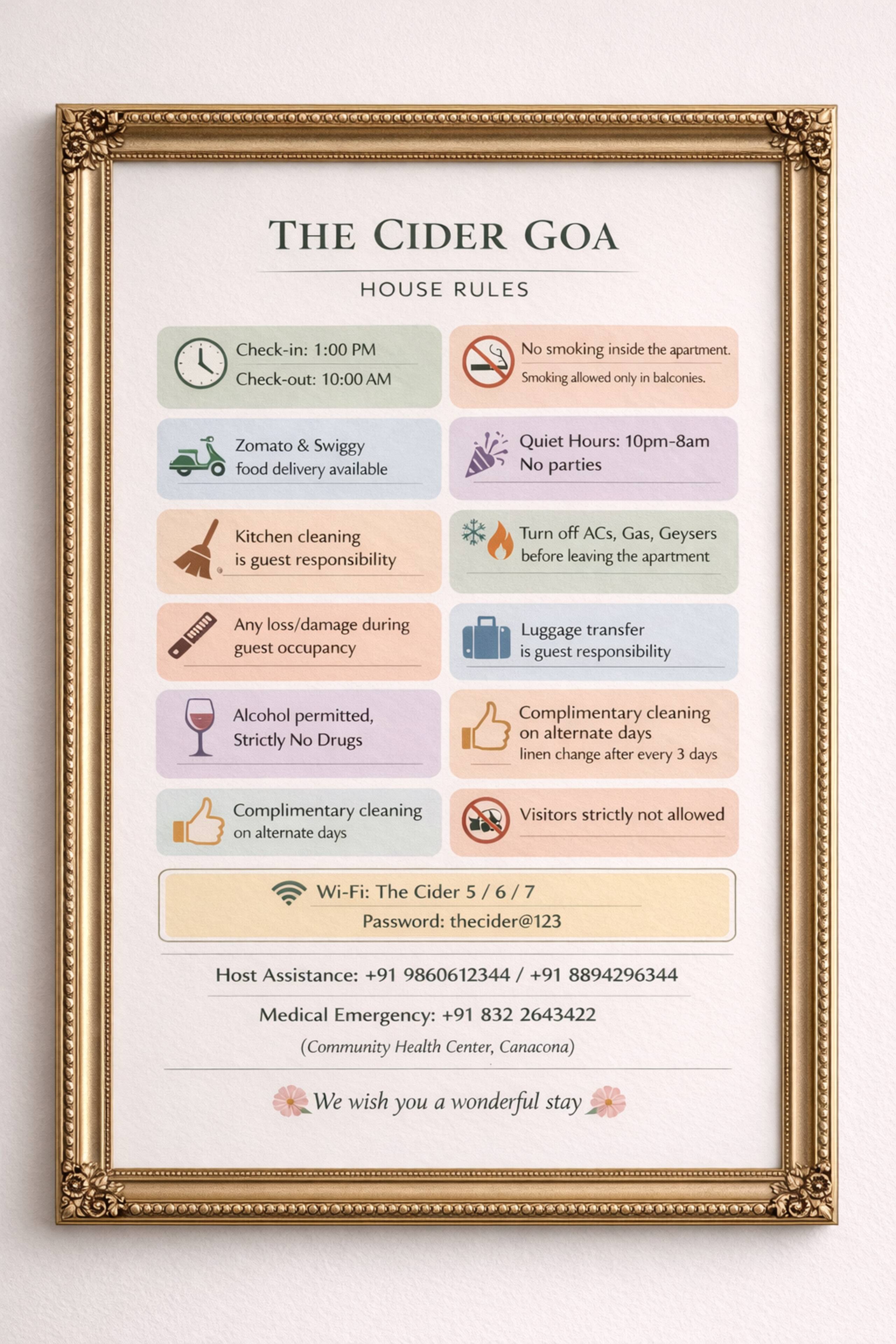 The Cider Goa A | 2BHK Sleeps8 | FullyAC Beach3min 32