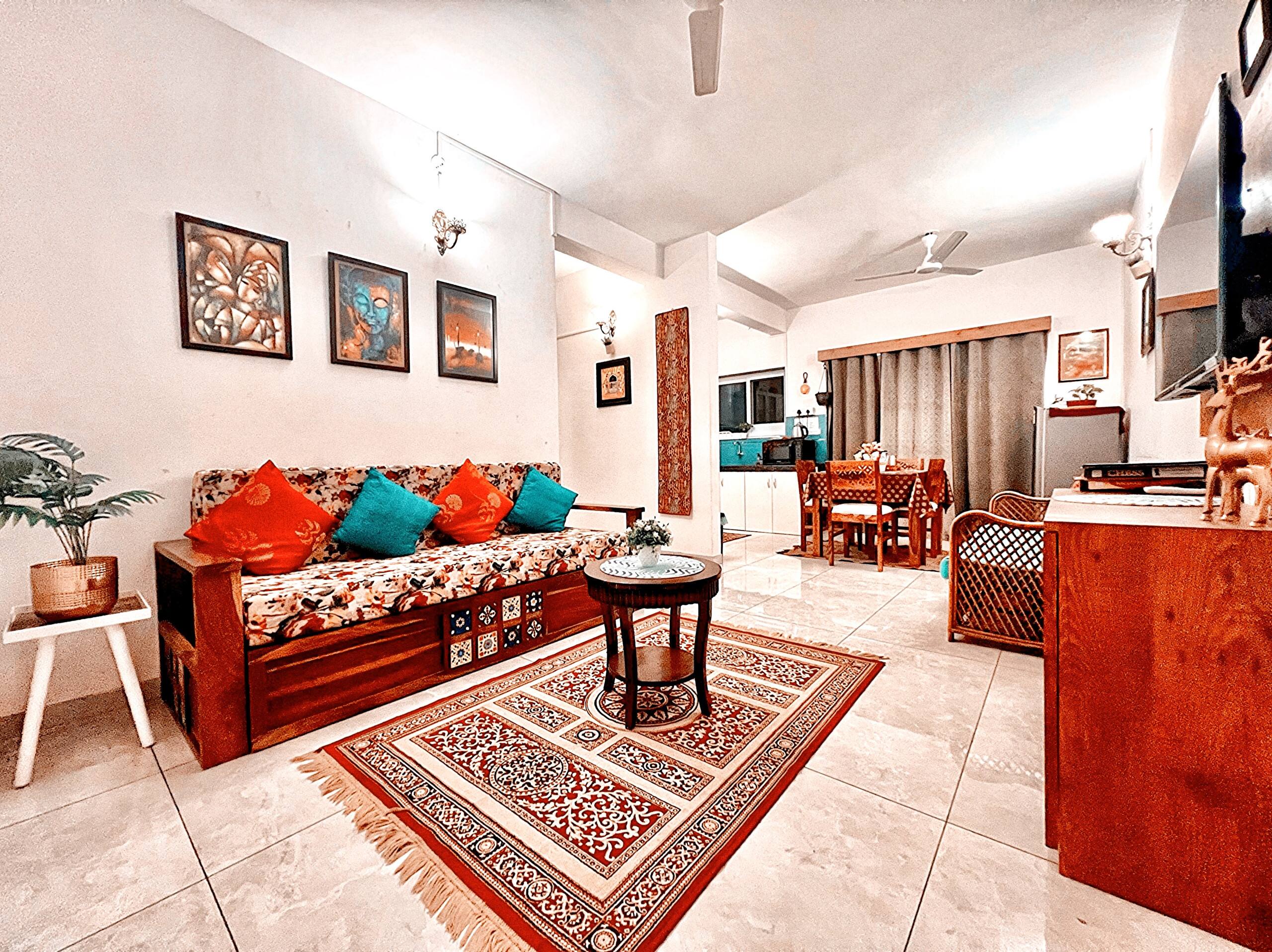The Cider Goa A | 2BHK Sleeps8 | FullyAC Beach3min