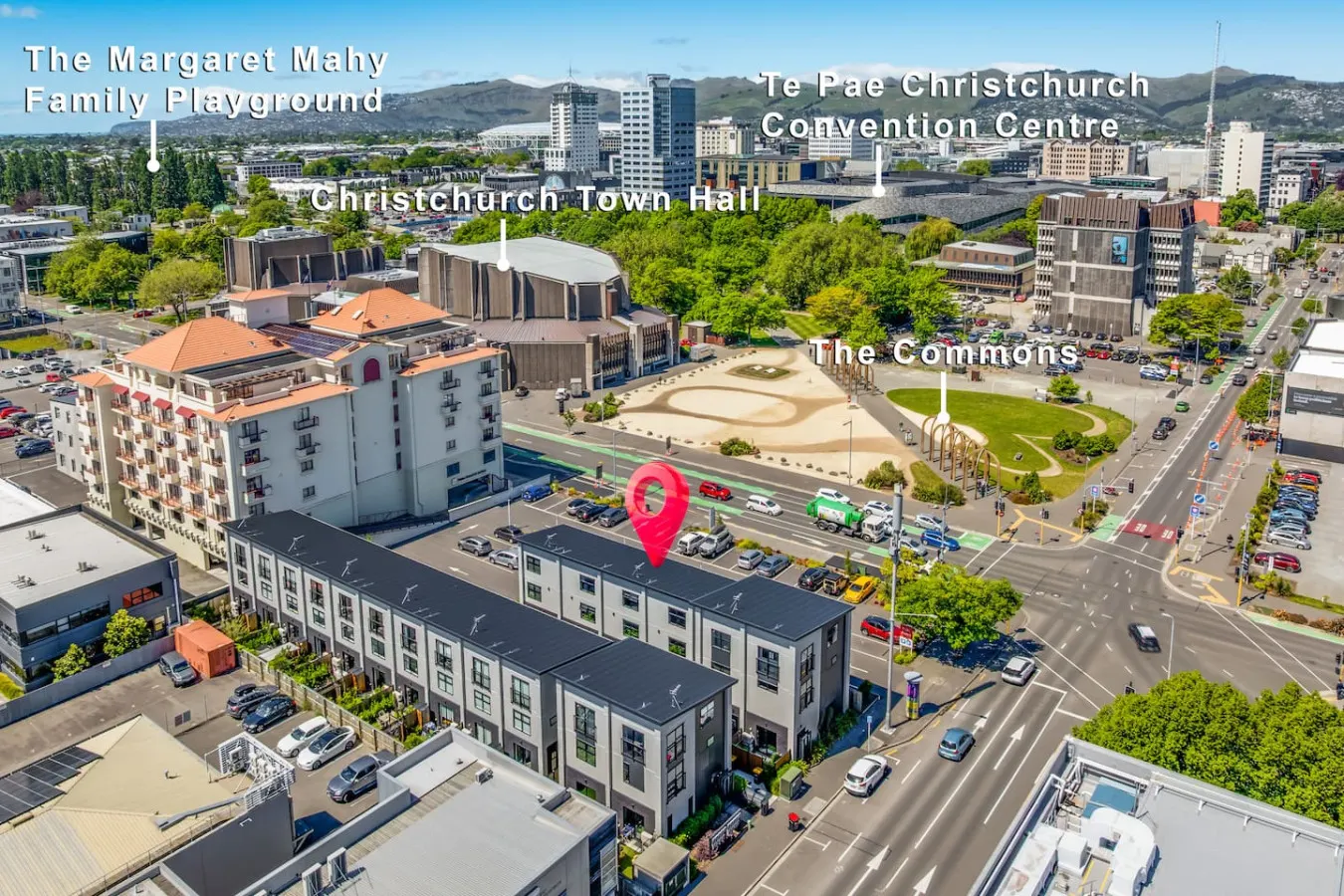 * Walk to TownHall, Casino, Te Pae, Free Car park 6