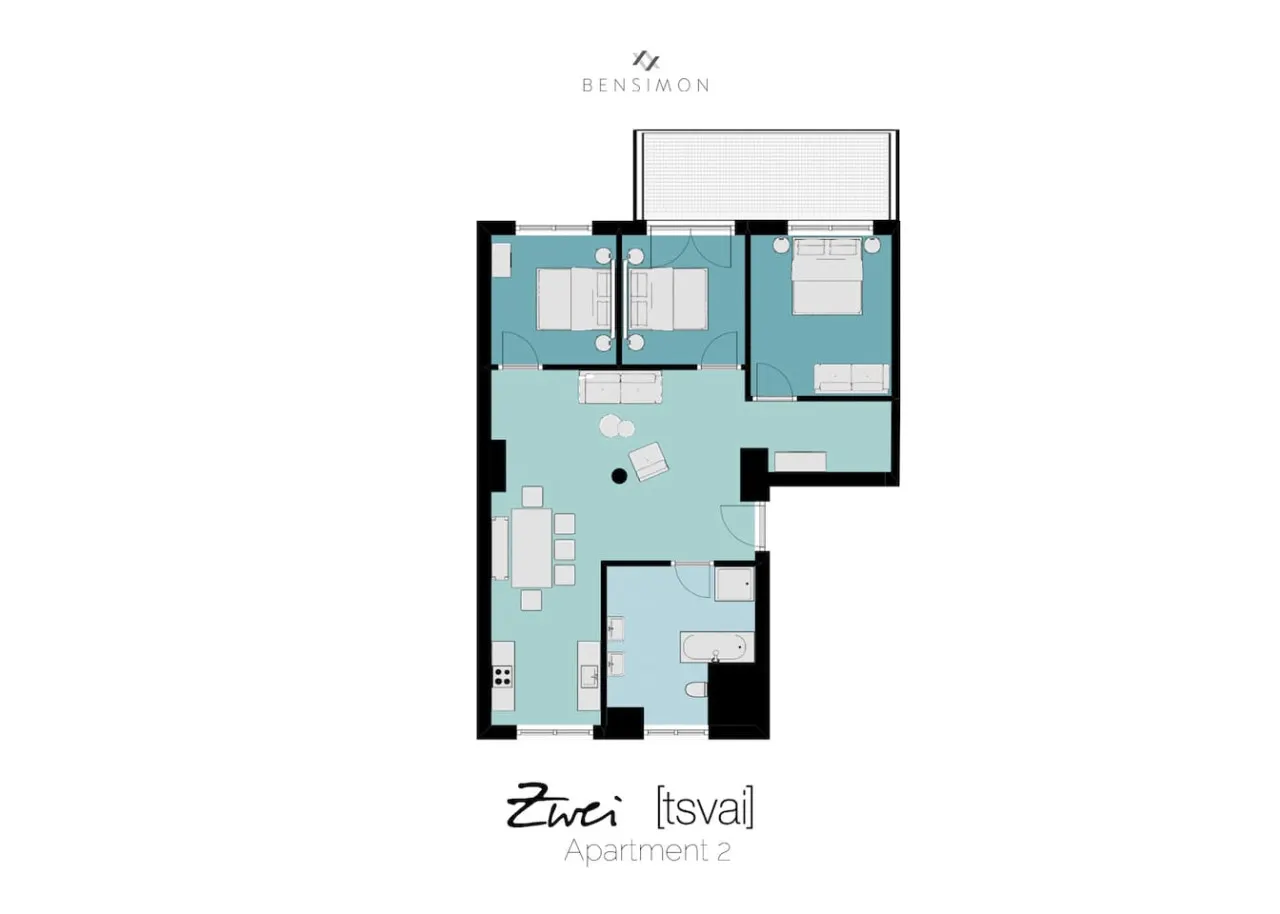 Interior Design 3 - Bedroom Apartment with Balcony — photo 5