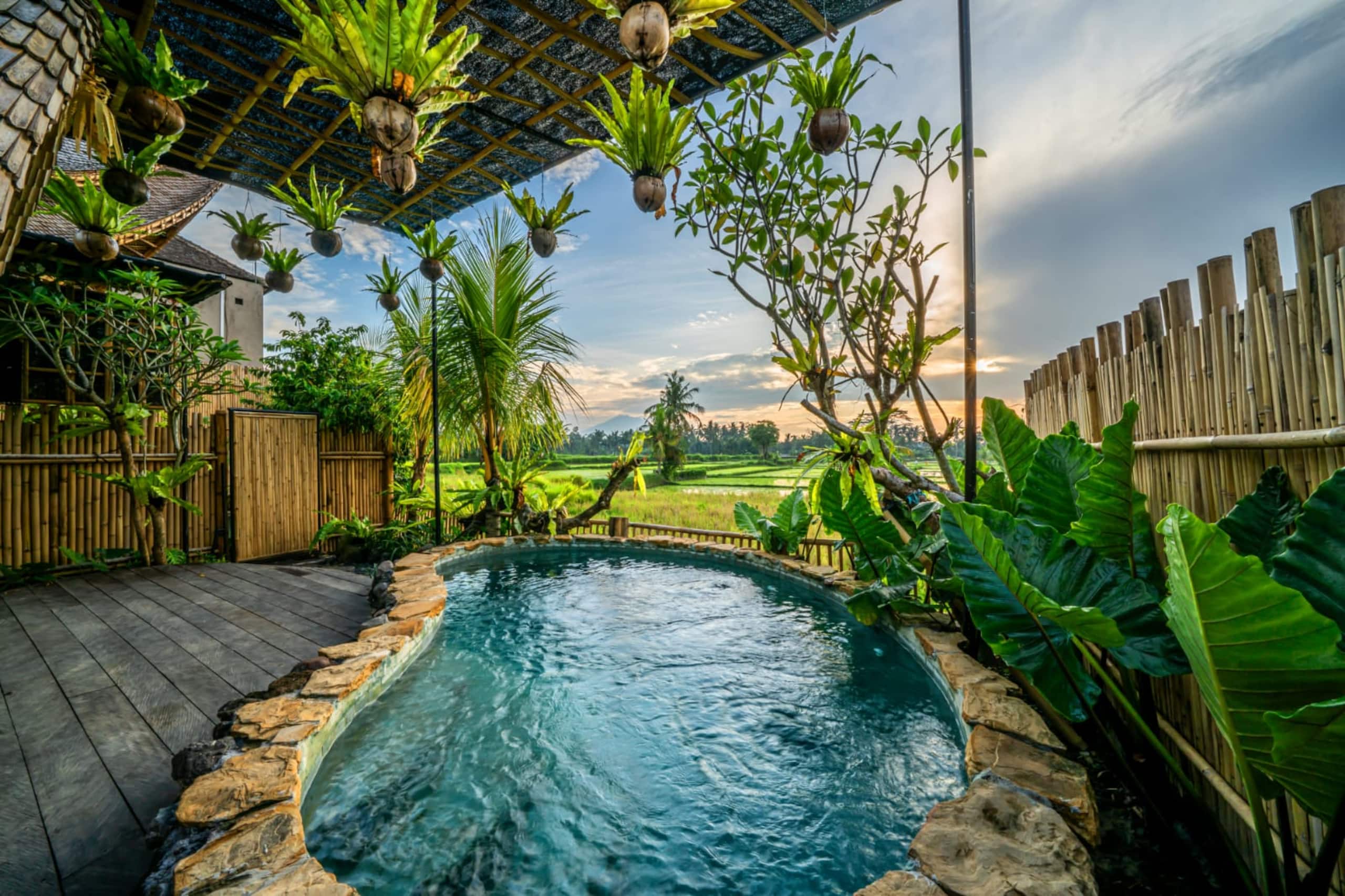 1BR Bamboo house - Private Pool + Rice Field View 8
