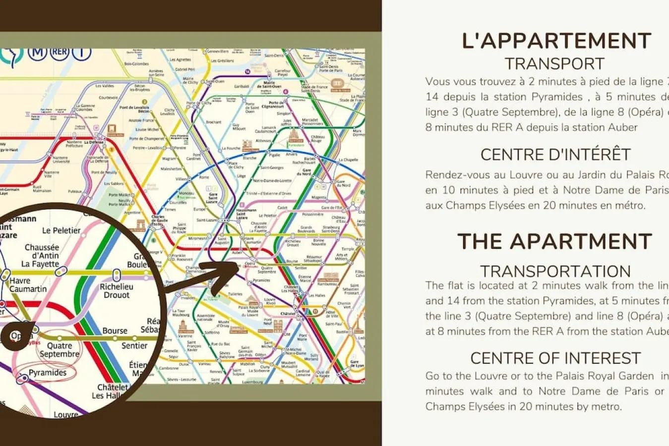 Studio 4pers#Opera# Musée du Louvre# Place Vendôme#AC 13