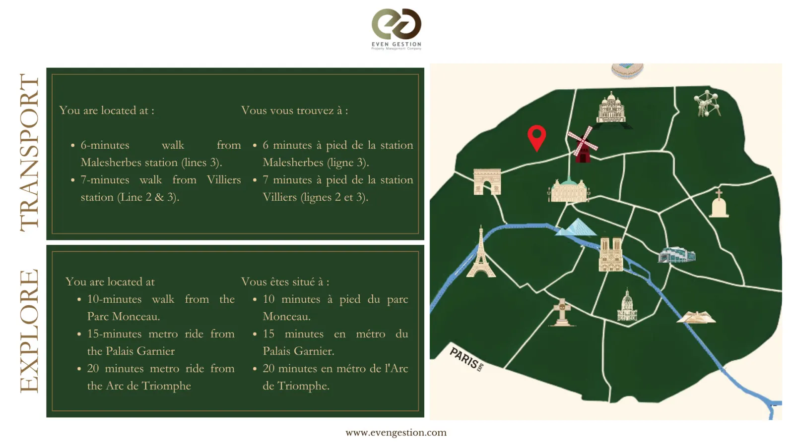Appart 4pers#Malesherbes#Parc Monceau 13