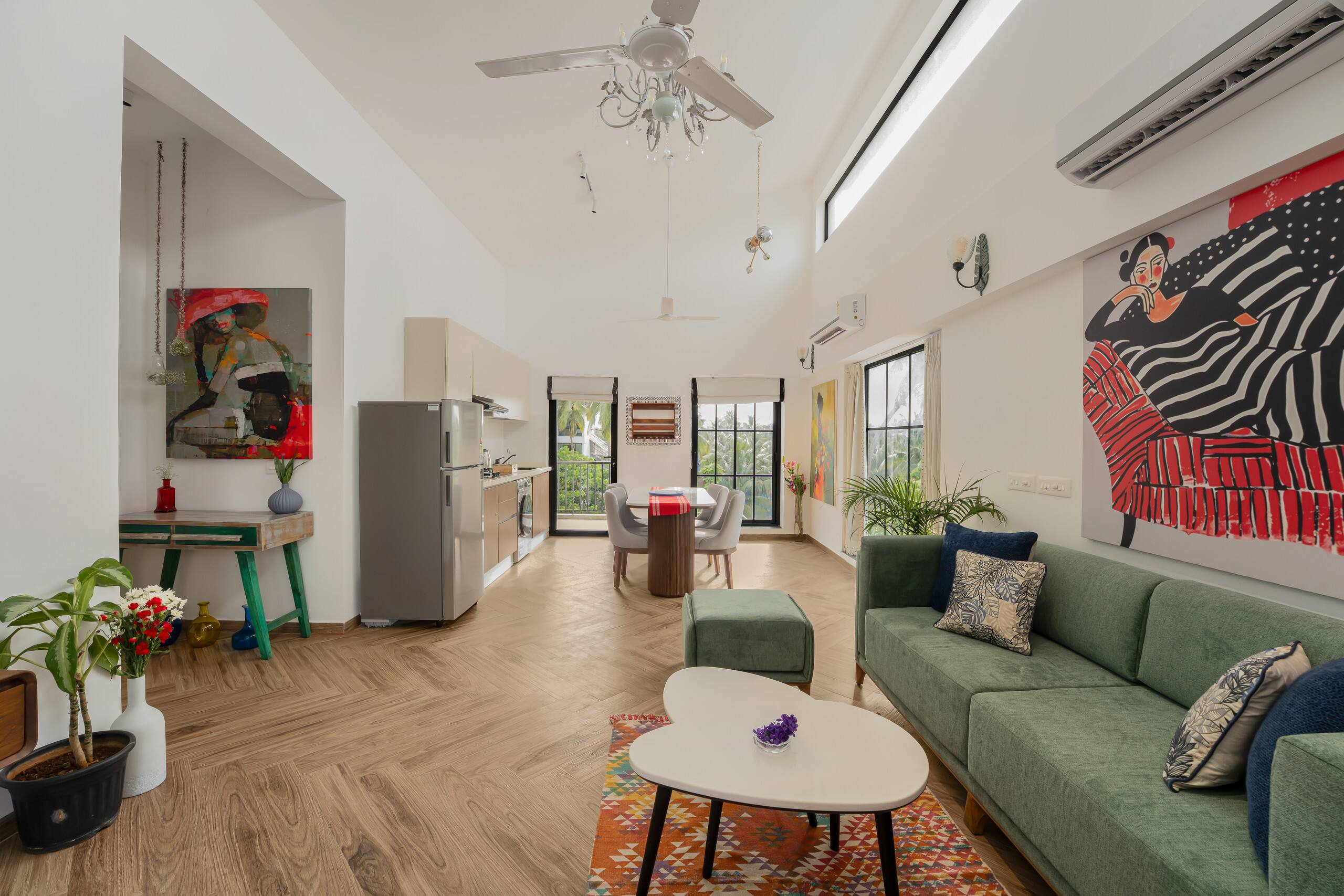 Vista Lumina 2bhk private pool 1km Calangute beach 10