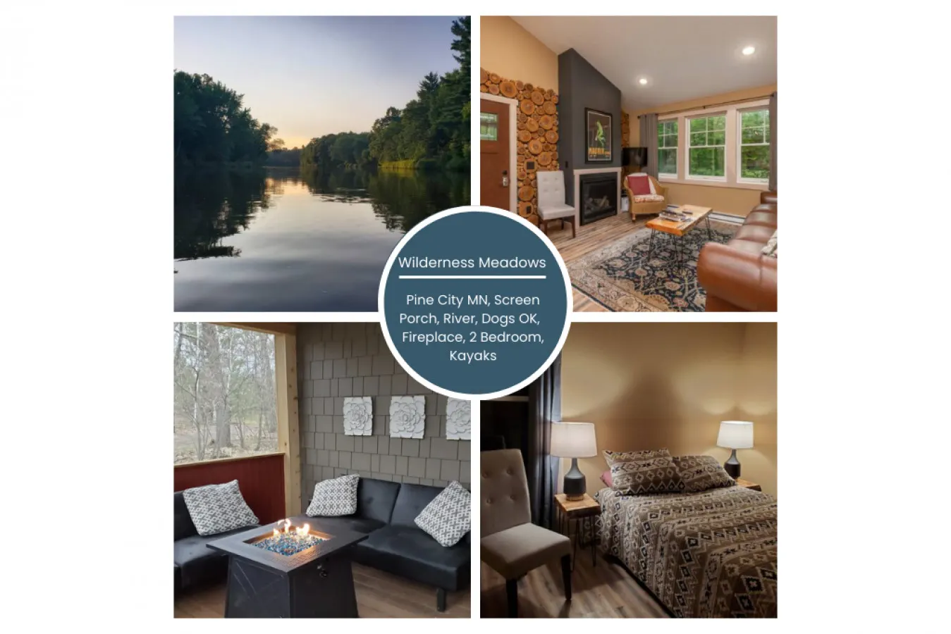 Meadows - Pine City/River/kayaks/dogs/firepit/screen porch