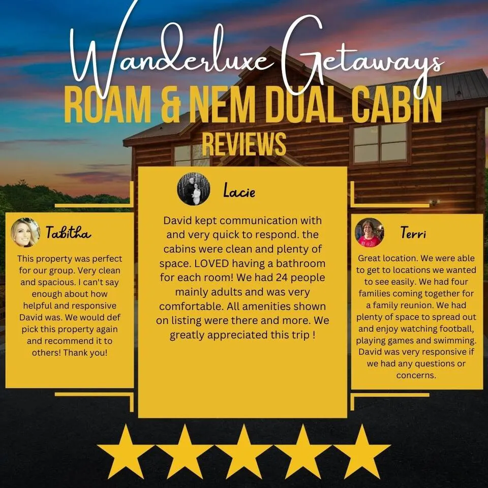 2 Giant Luxury Cabins Sleeps 40 2 HotTubs 2 Pools 8
