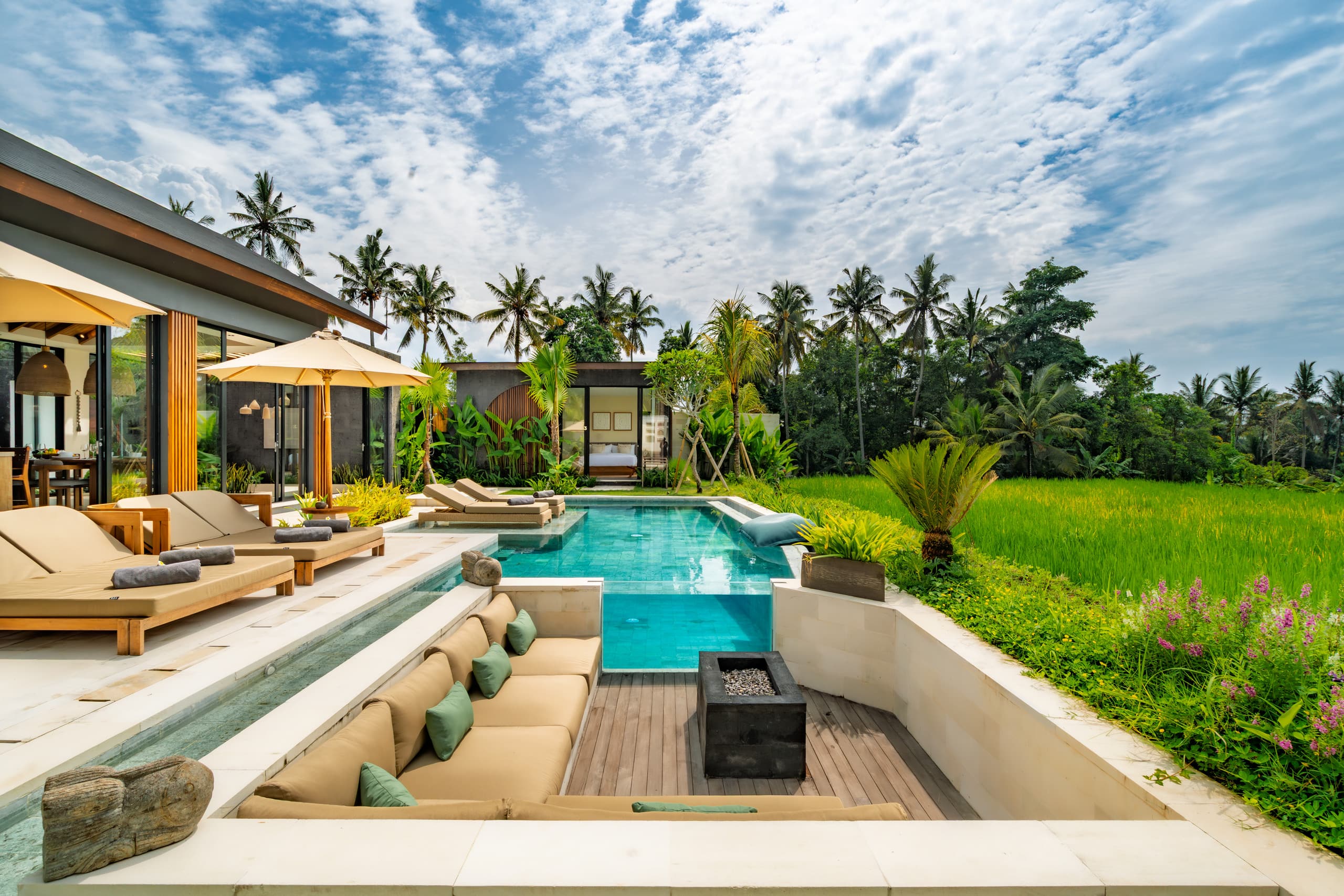 Villa Bali Ohana : 3BR Pool, Rice View & Bathtub