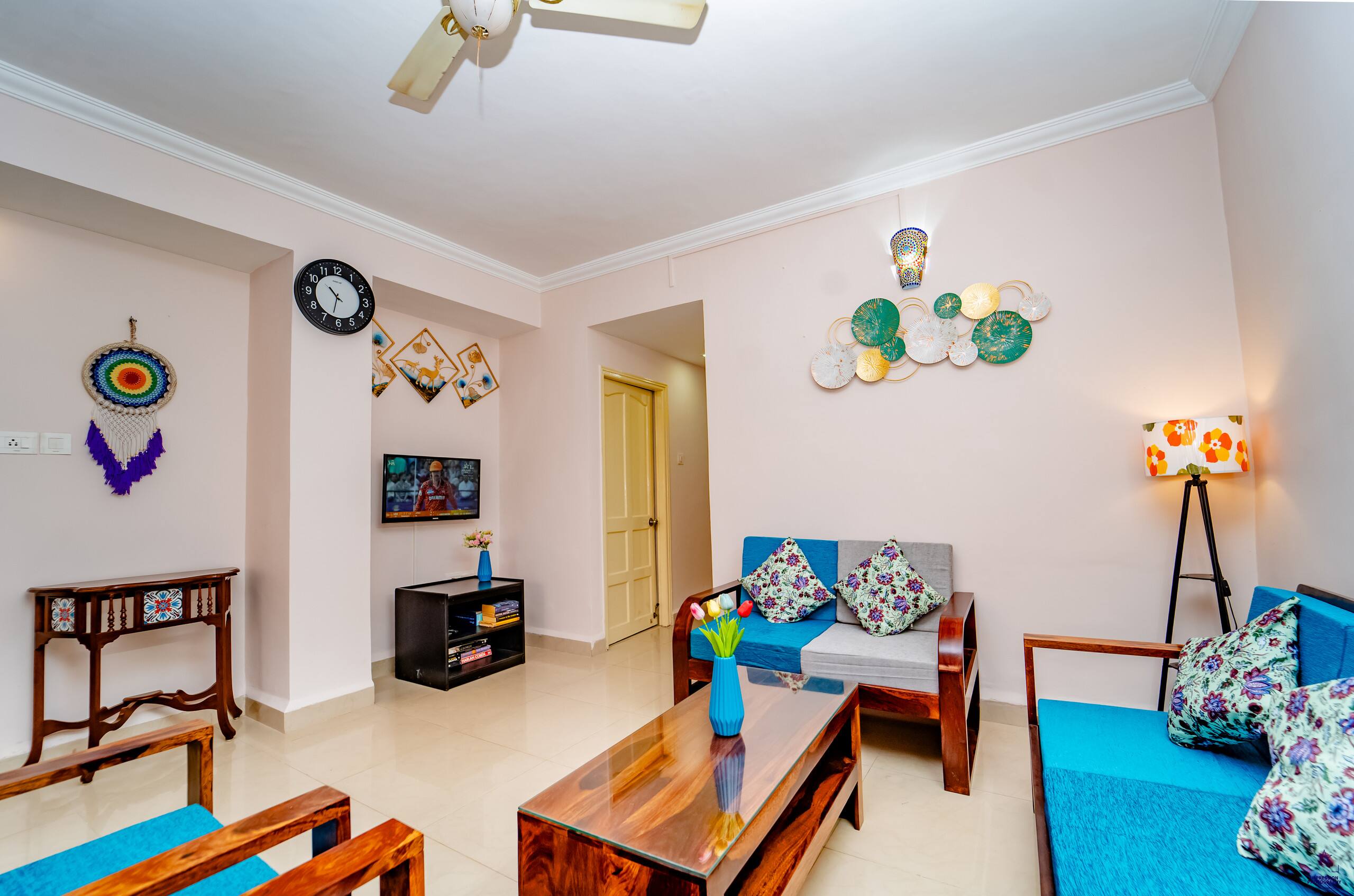 Pool view ground floor 2 BHK,6 guests,Near beaches 11
