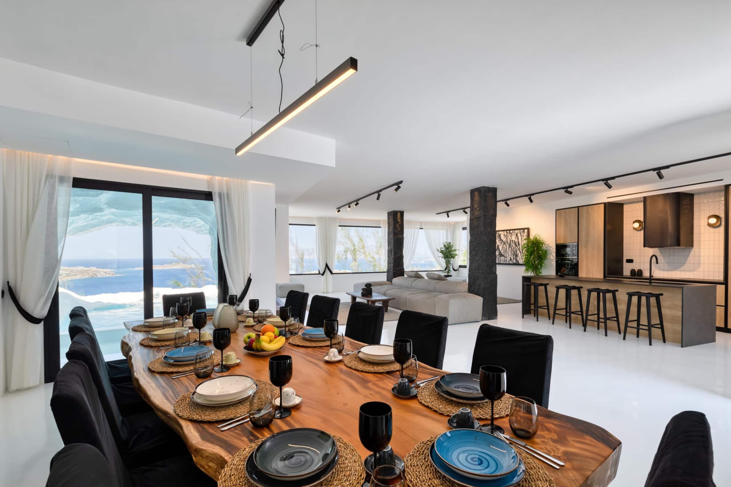 Mykonos Town Black Villa with Cave Heated Pool 25