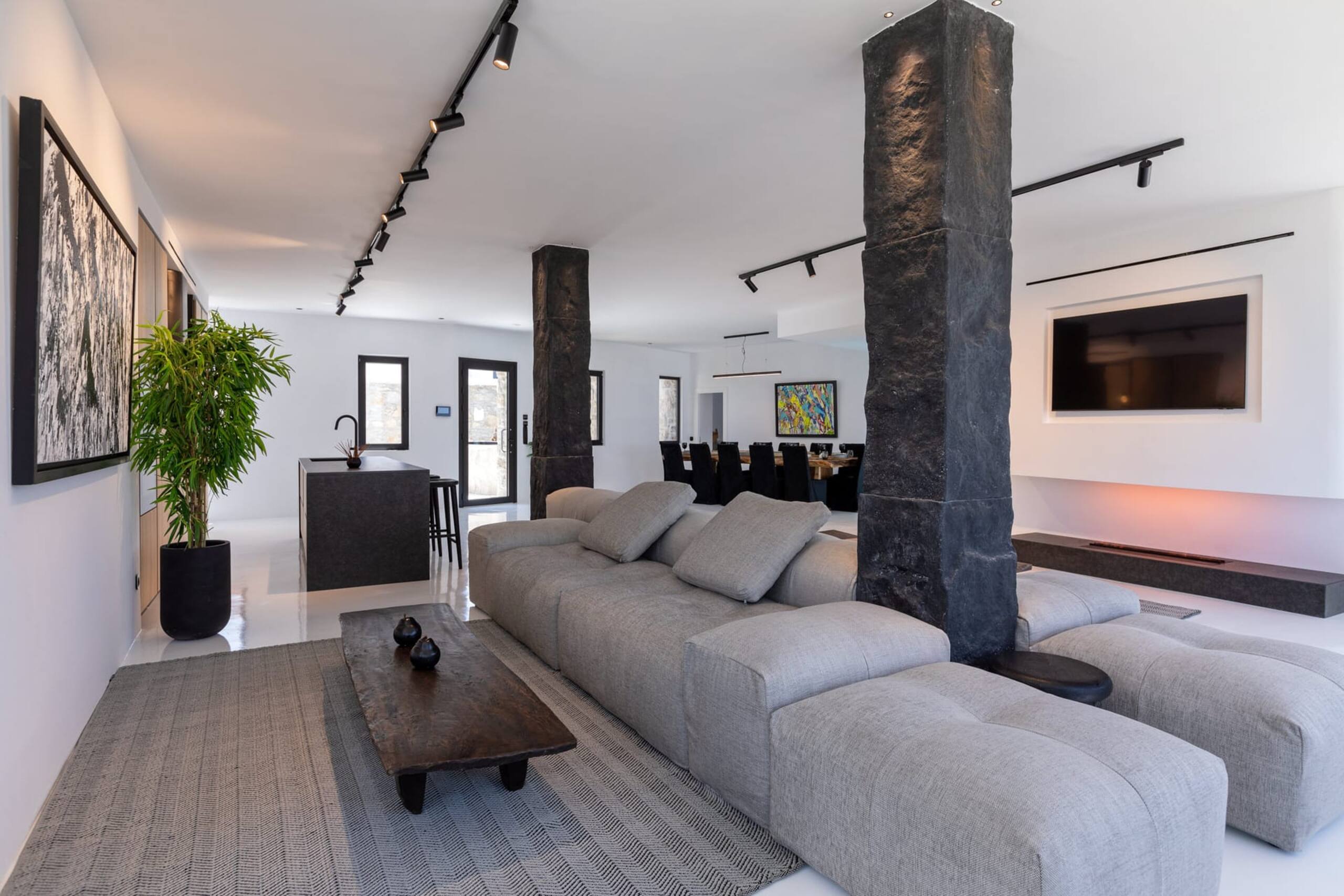 Mykonos Town Black Villa with Cave Heated Pool 27