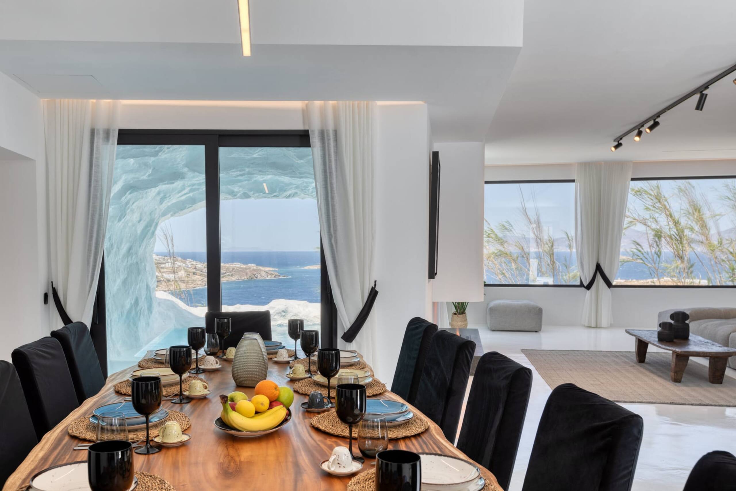 Mykonos Town Black Villa with Cave Heated Pool 24