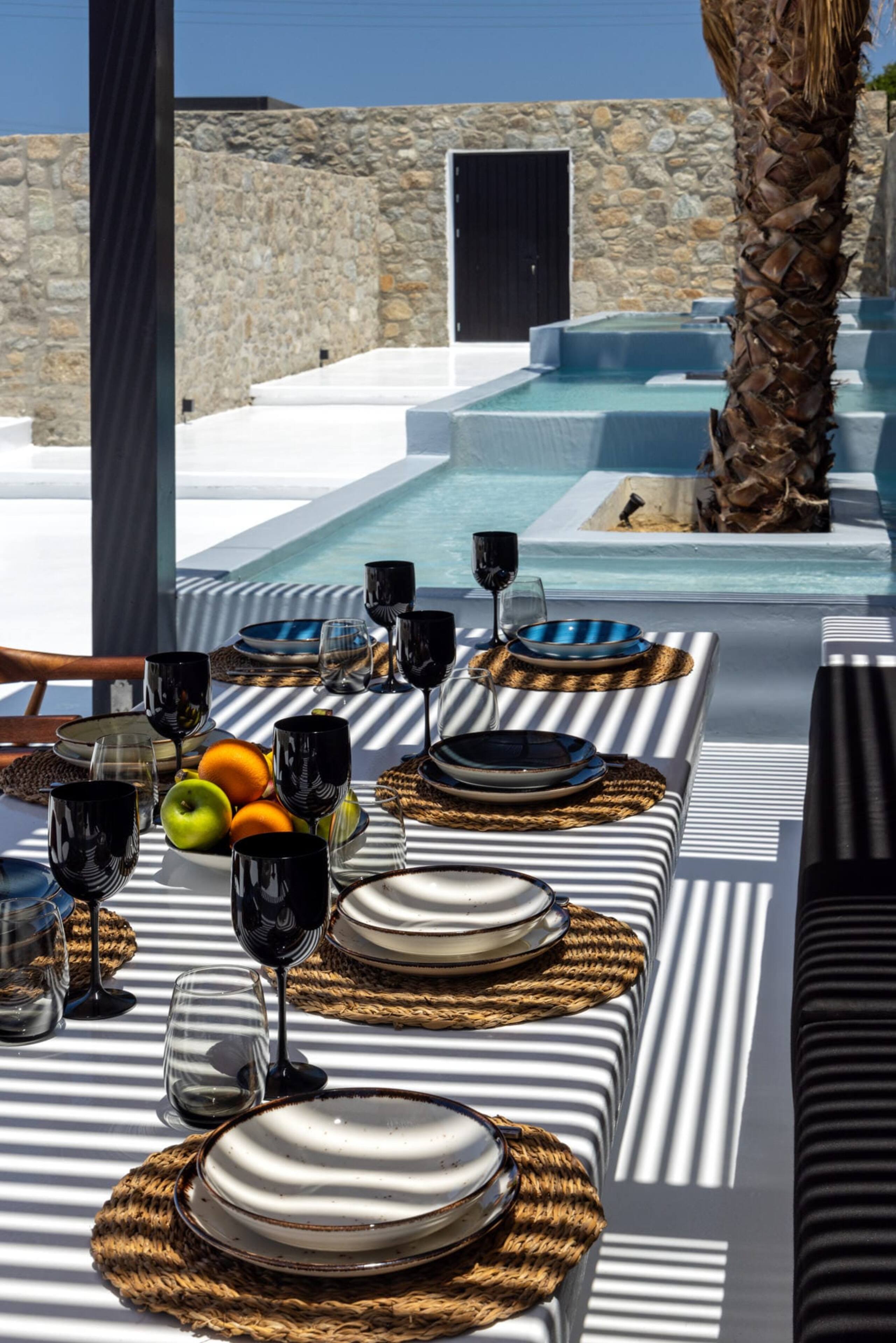 Mykonos Town Black Villa with Cave Heated Pool 17