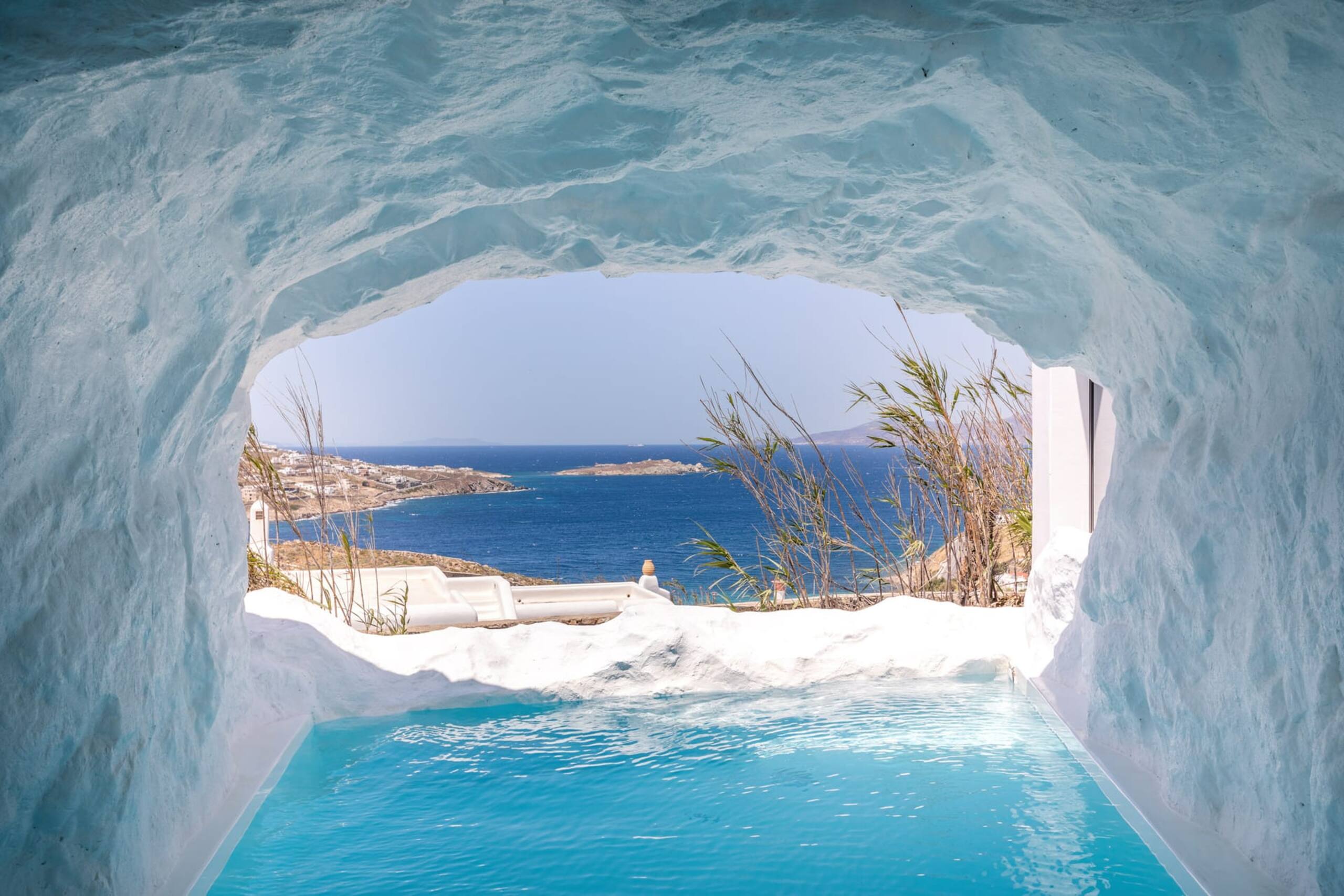 Mykonos Town Black Villa with Cave Heated Pool 19
