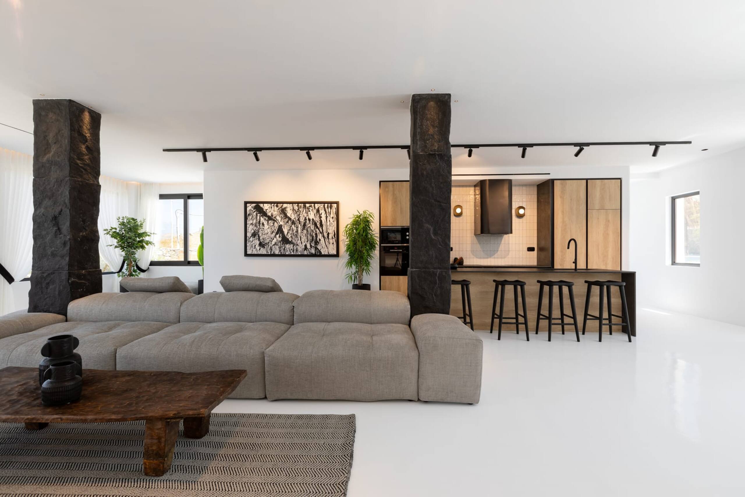 Mykonos Town Black Villa with Cave Heated Pool 21