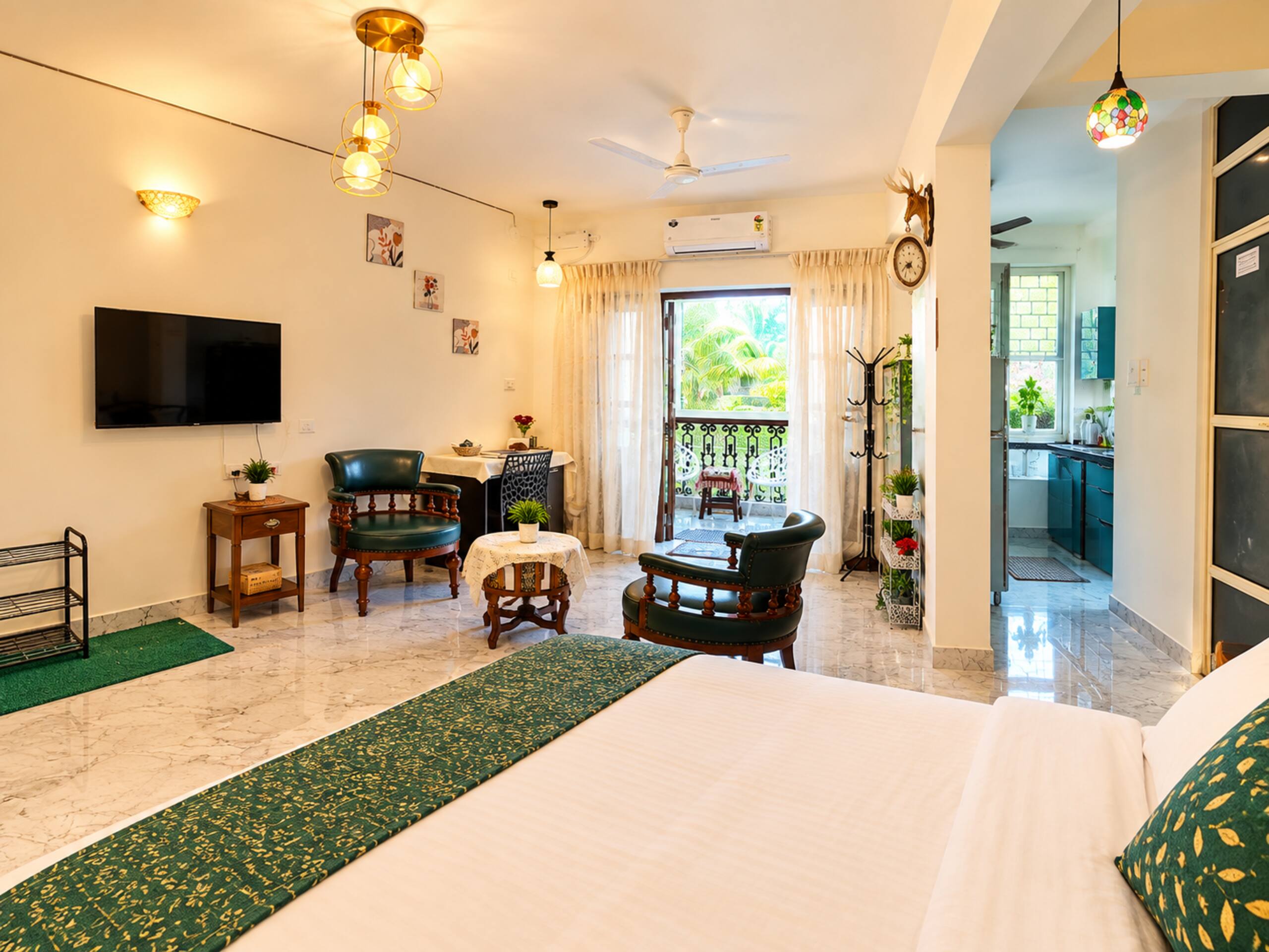 Calangute Cozy Nest | 1 BHK | Park View | Balcony 8