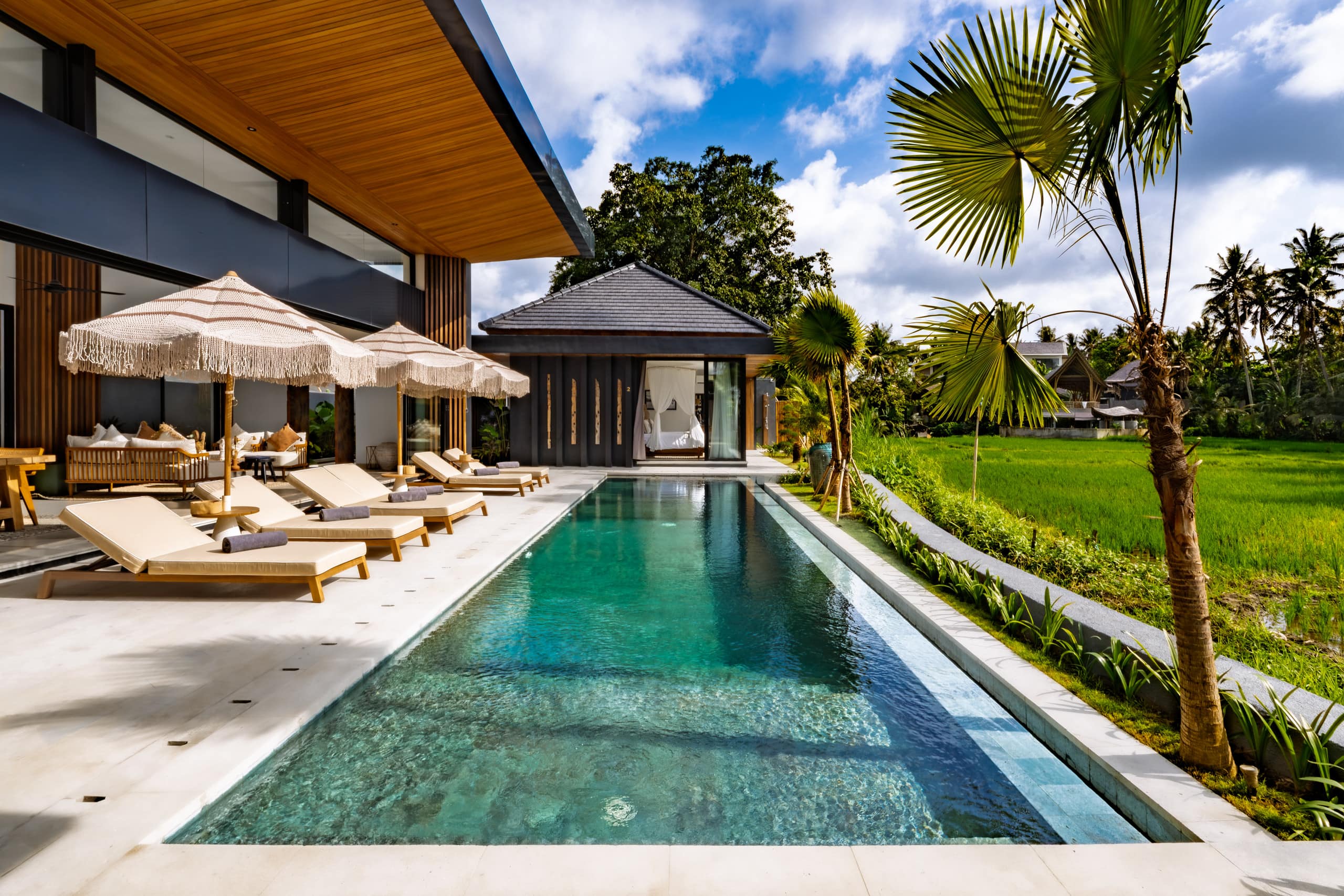 Designer Villa Facing Rice Fields & Sunset – Ubud