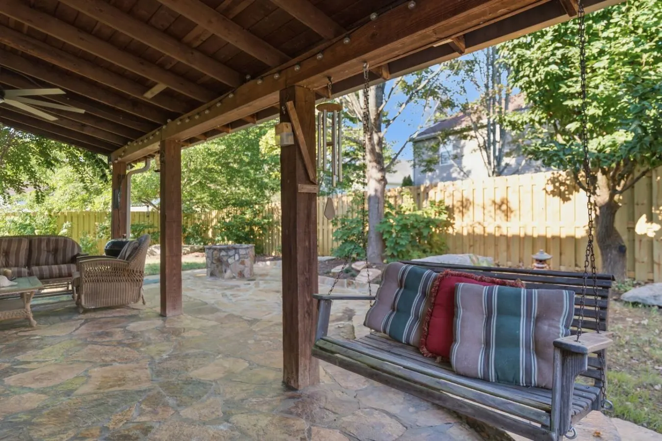 Fire pit, covered patio and fireplace near BNA 12
