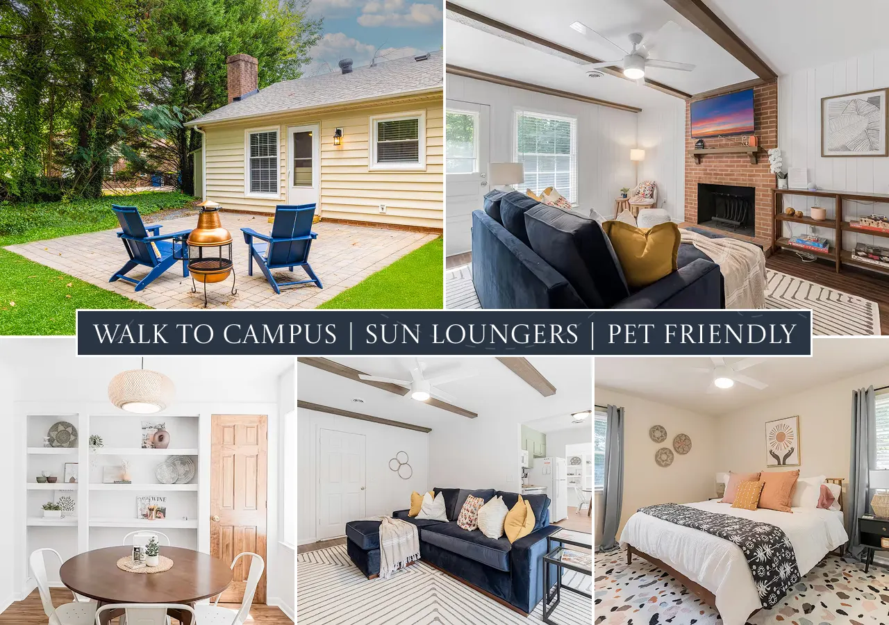 Elon 3BR Escape | Walk to Campus | Patio + BBQ