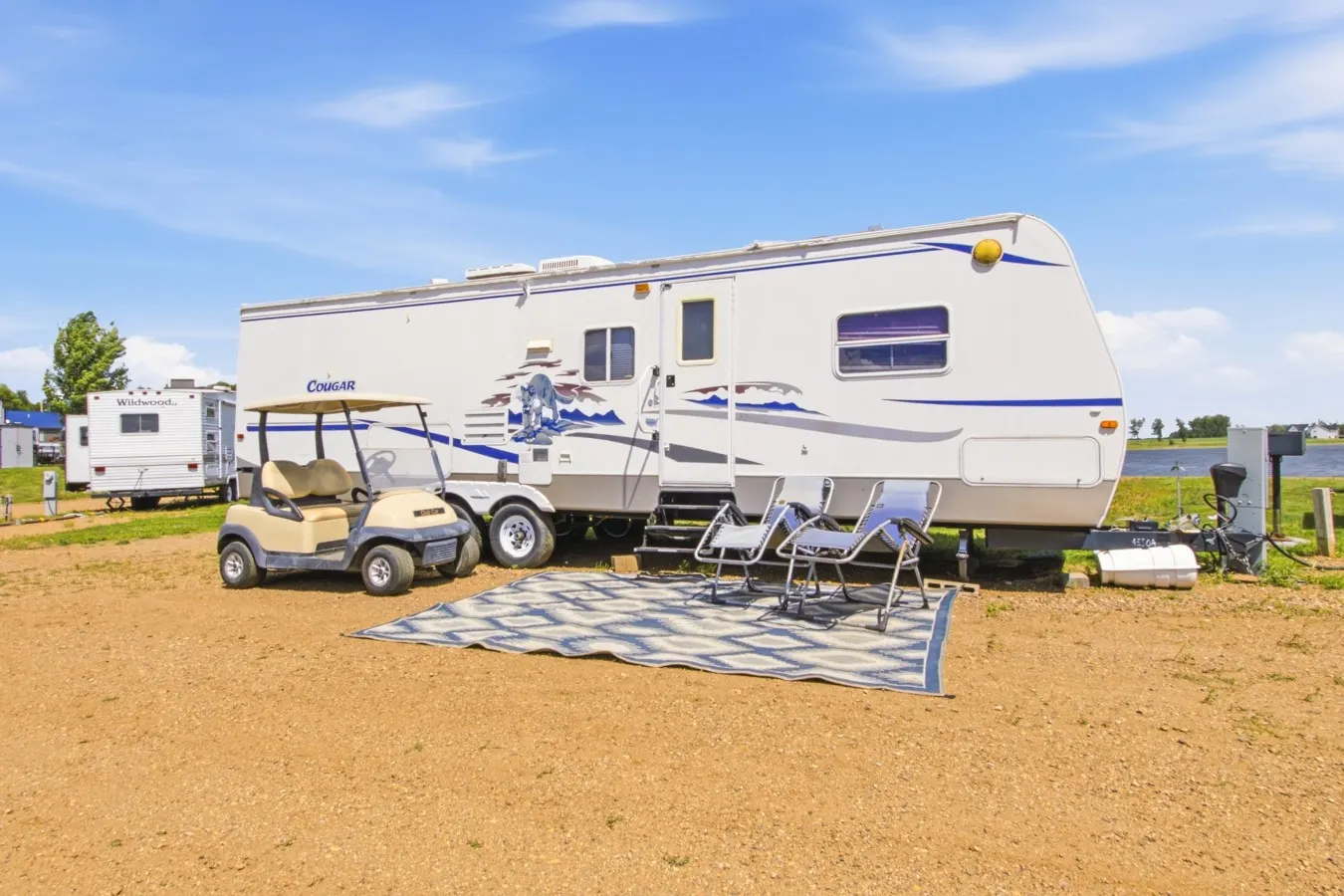Cougar | Lakeside RV Retreat with Cozy Interior