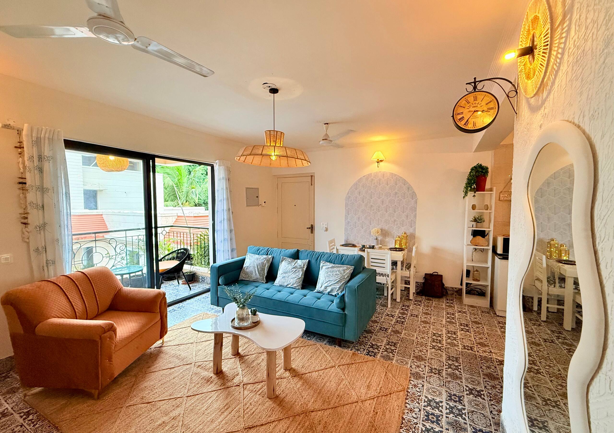 Pool & Hill View 2BHK | 8 min to Thalassa 6