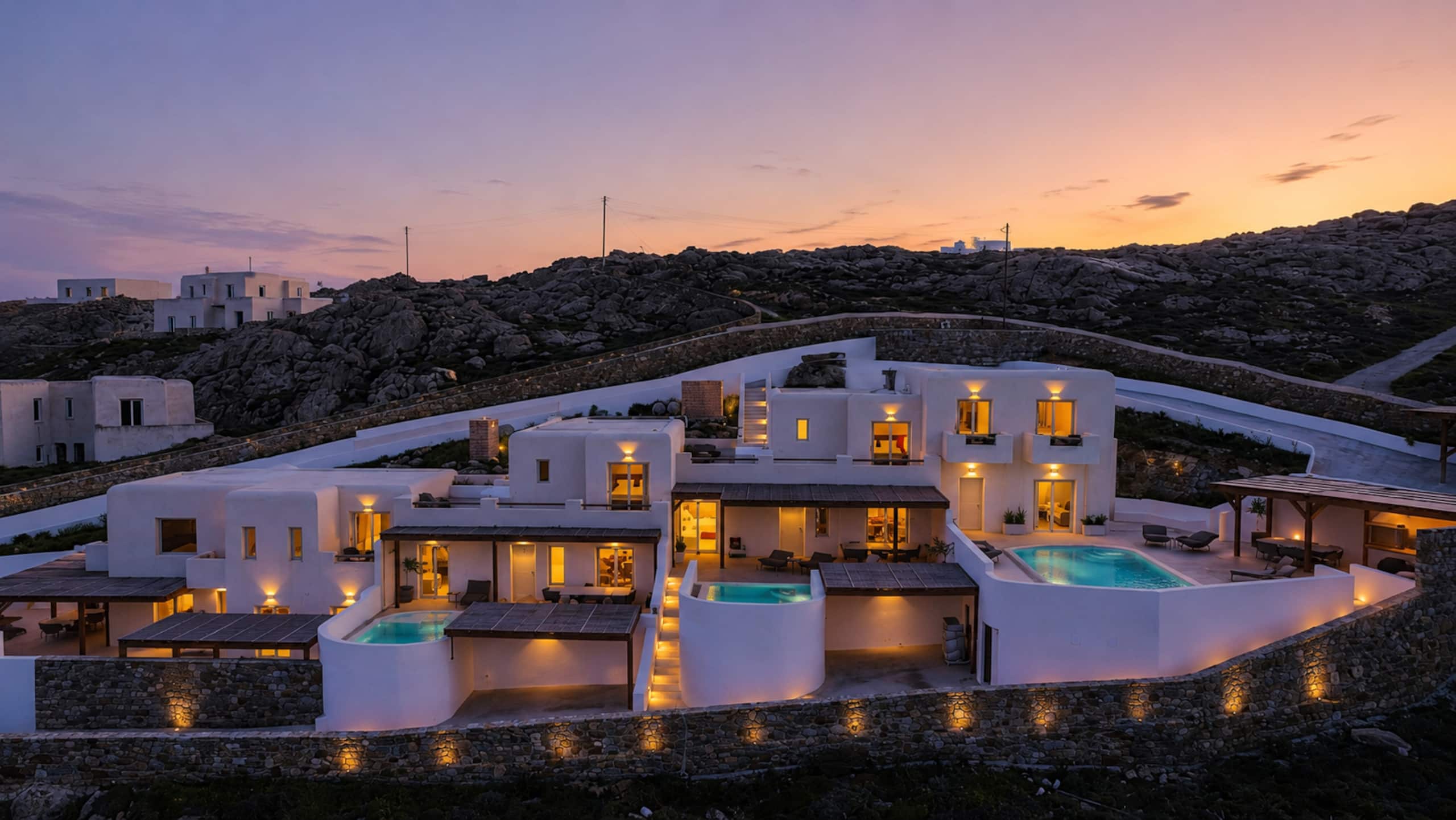 Vibe of Mykonos | A | Villa Vasileia heated pool 40