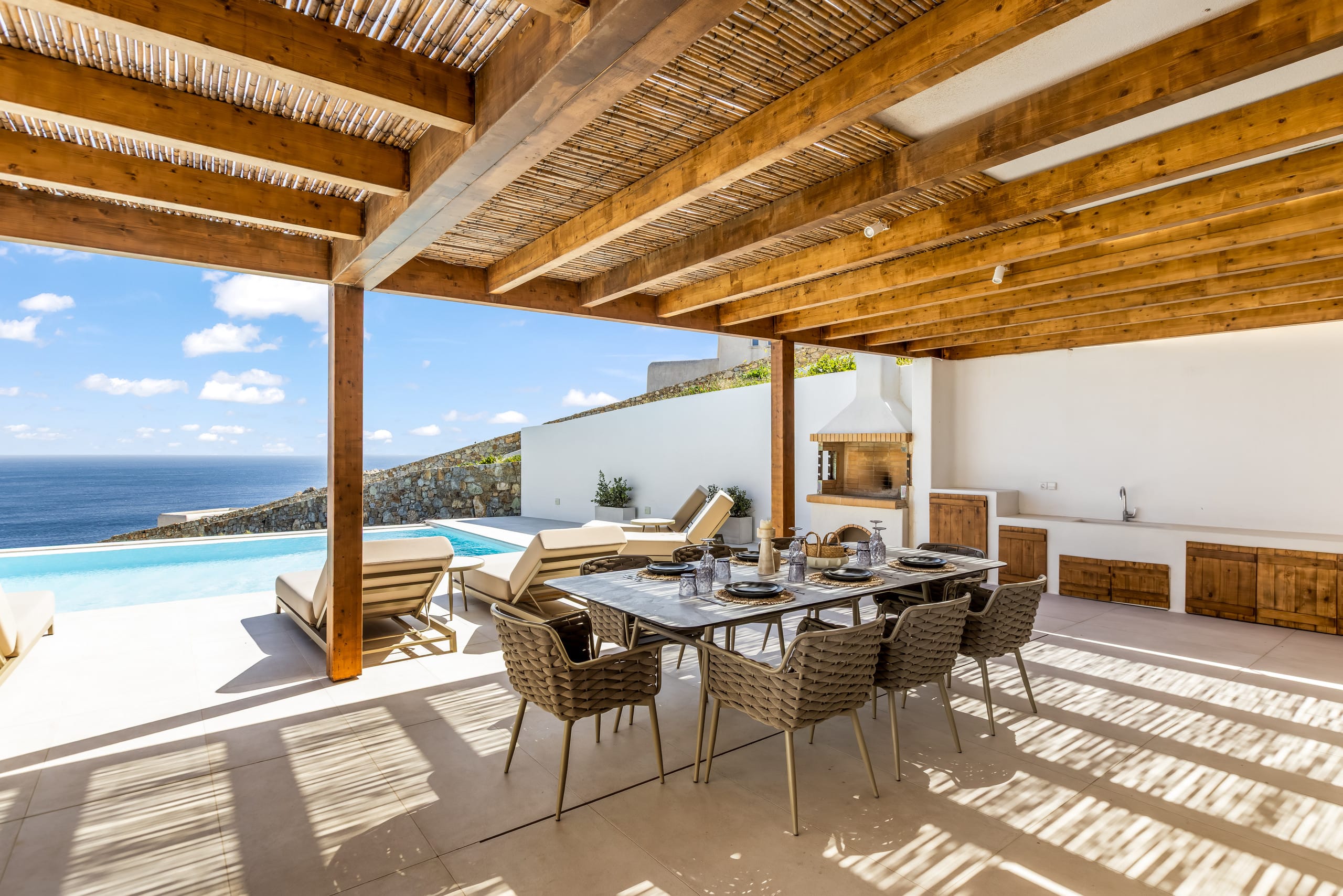 Vibe of Mykonos | A | Villa Vasileia heated pool 36